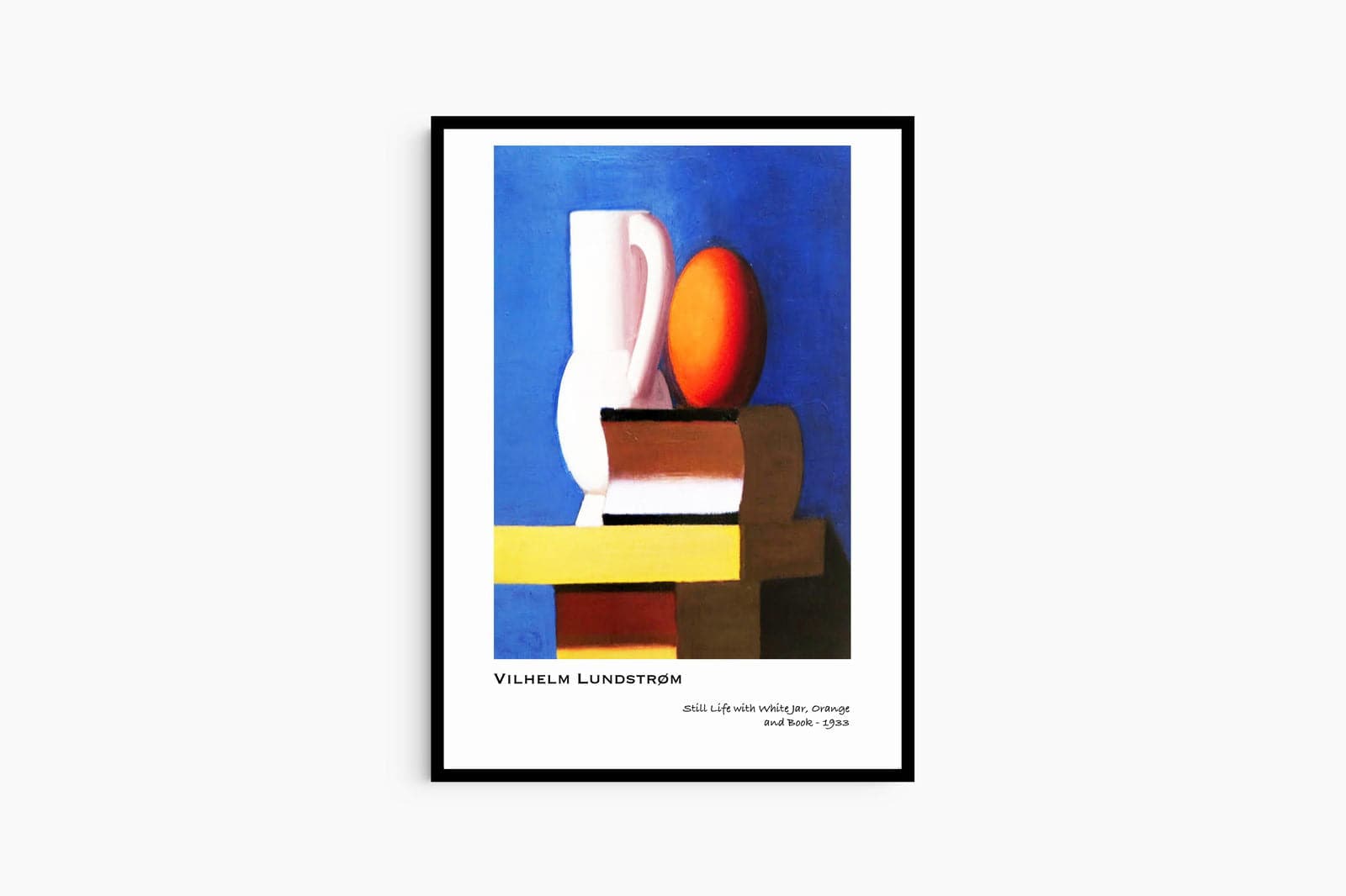 "Vilhem Lundstrom - Still Life with White Jar, Orange and Book Poster"