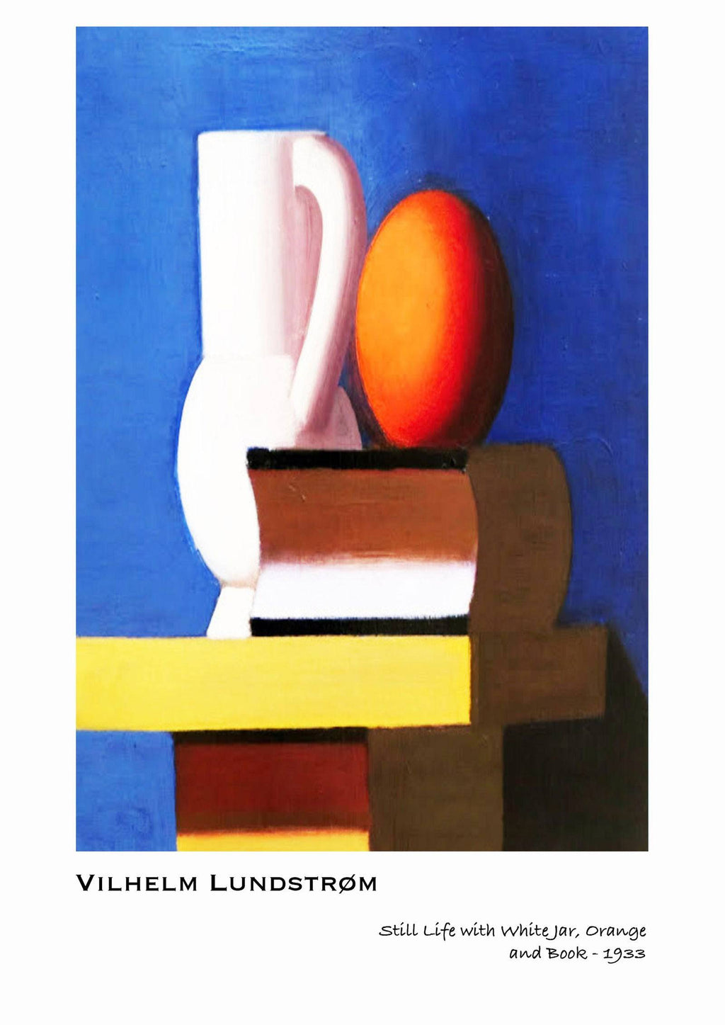 "Vilhem Lundstrom - Still Life with White Jar, Orange and Book Poster"