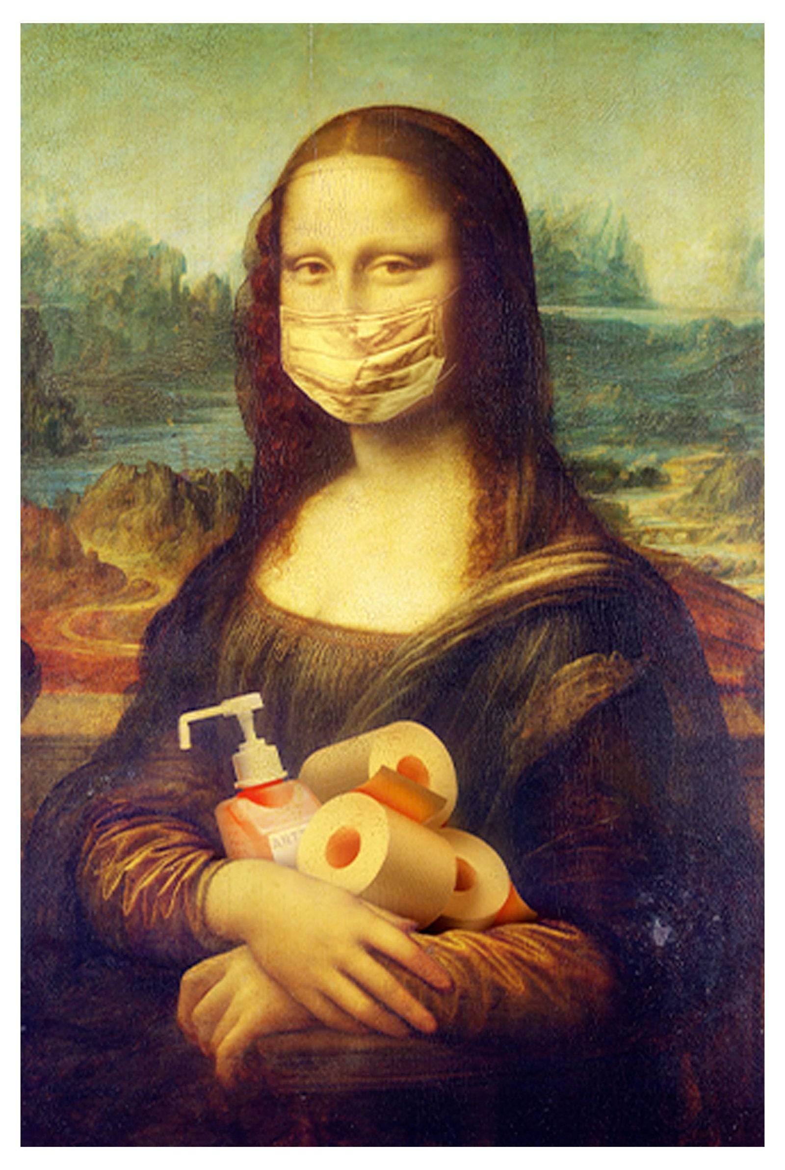 "Mona Lisa Wearing A Mask Poster - Hakyarts"