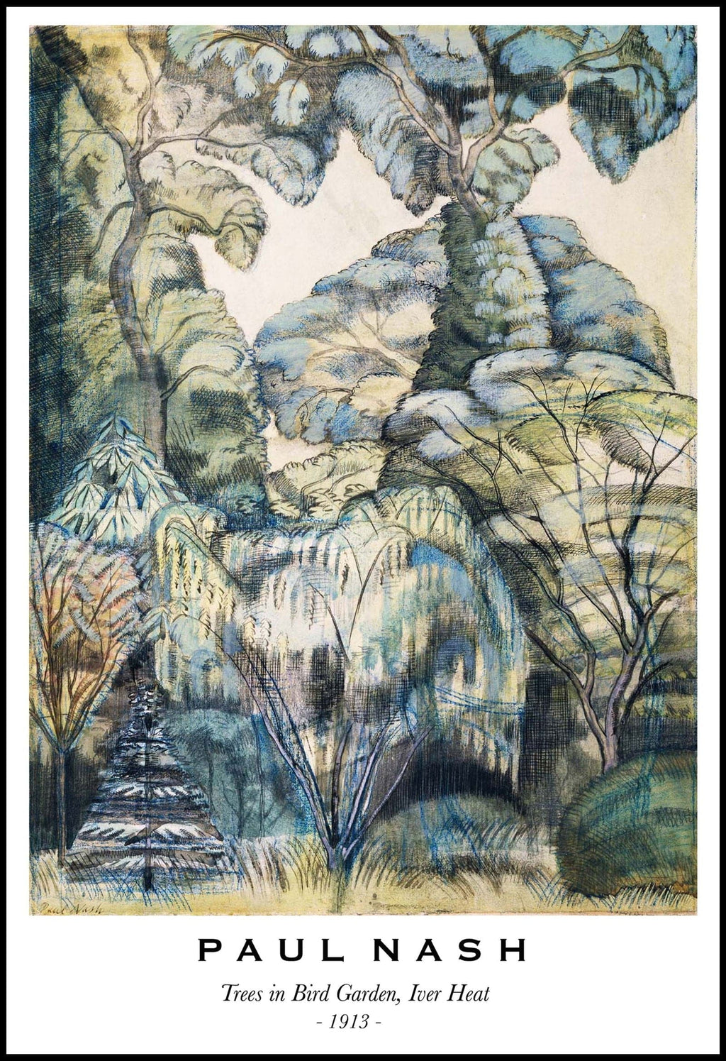 "Paul Nash - Trees in Bird Garden Poster"