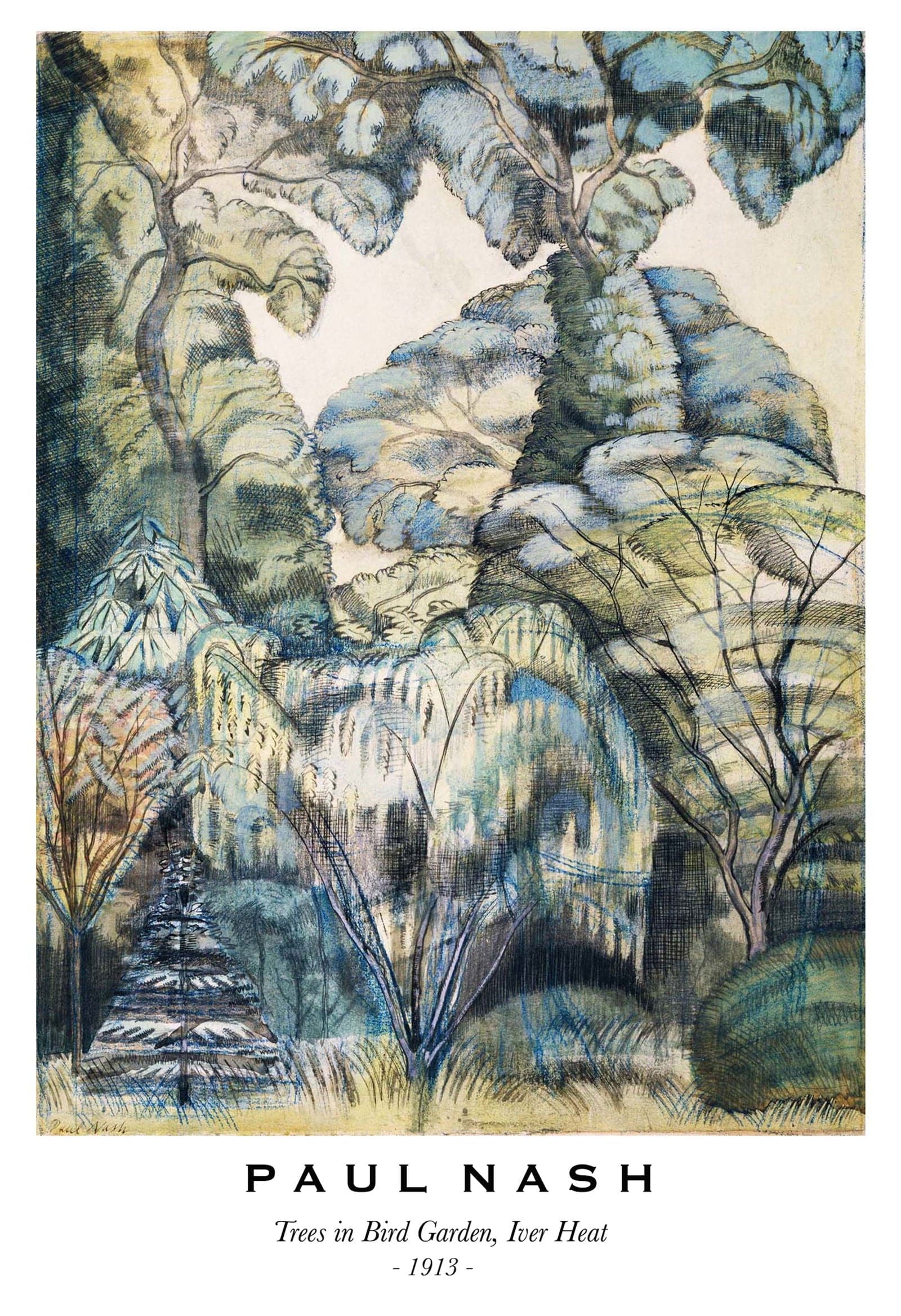"Paul Nash - Trees in Bird Garden Poster"