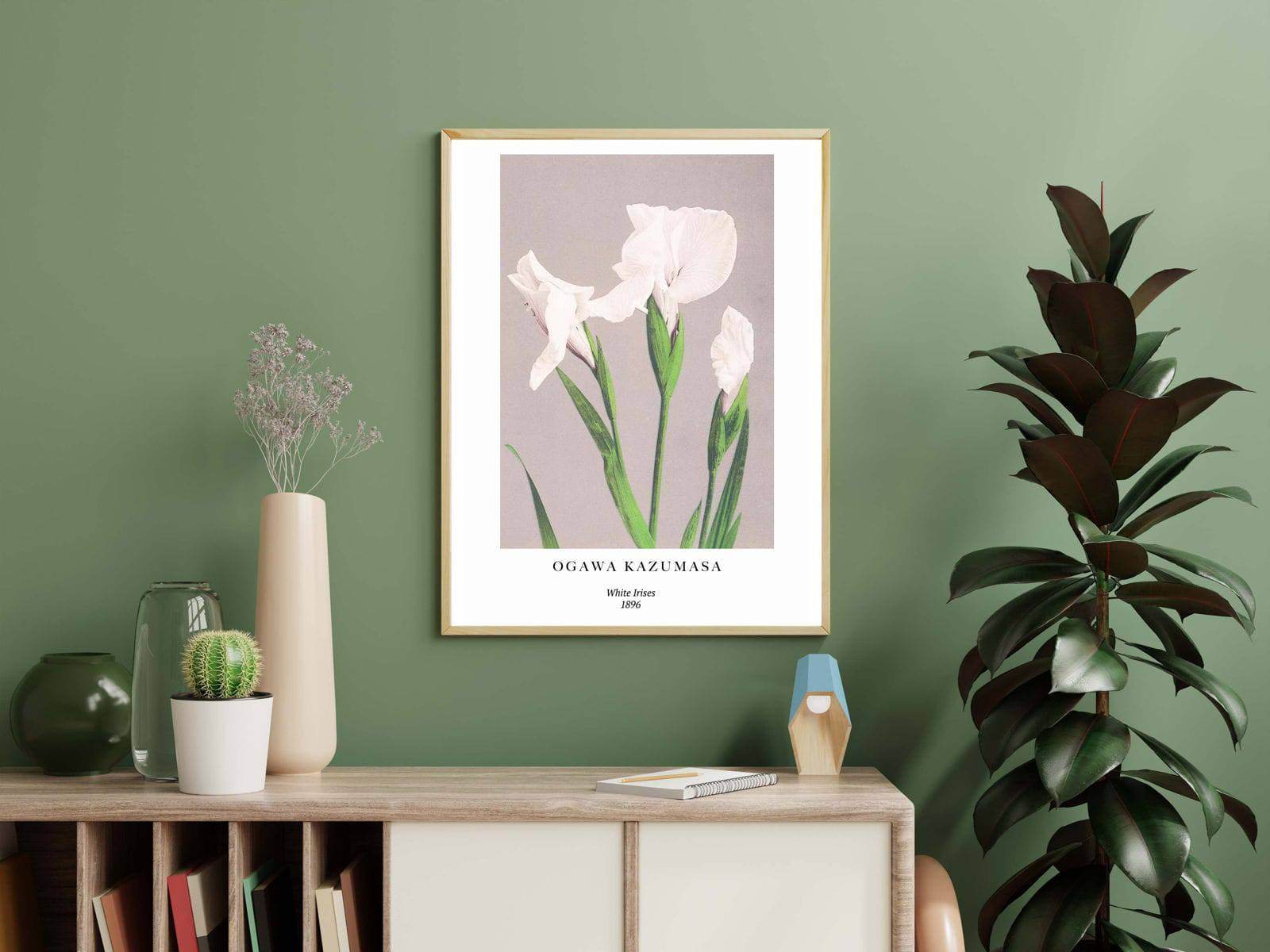 "Ogawa Kazumasa - White Irises Poster - Hakyarts"