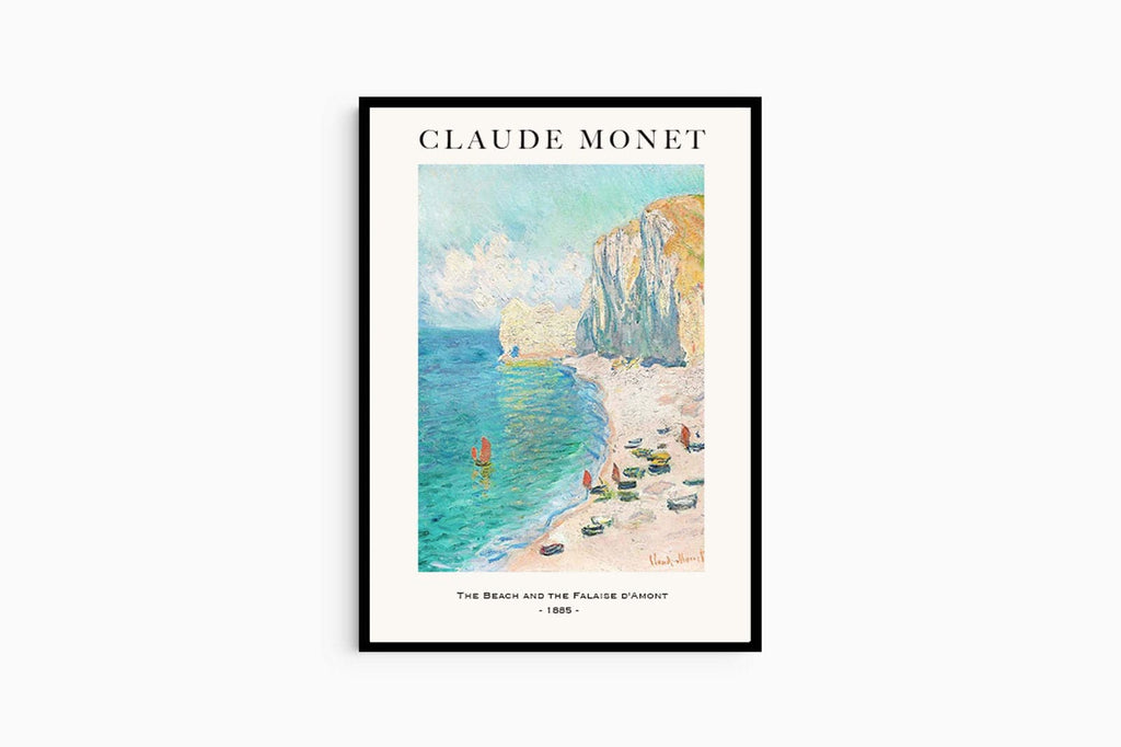 "Claude Monet - The Beach and the Falaise d'Amont Poster"