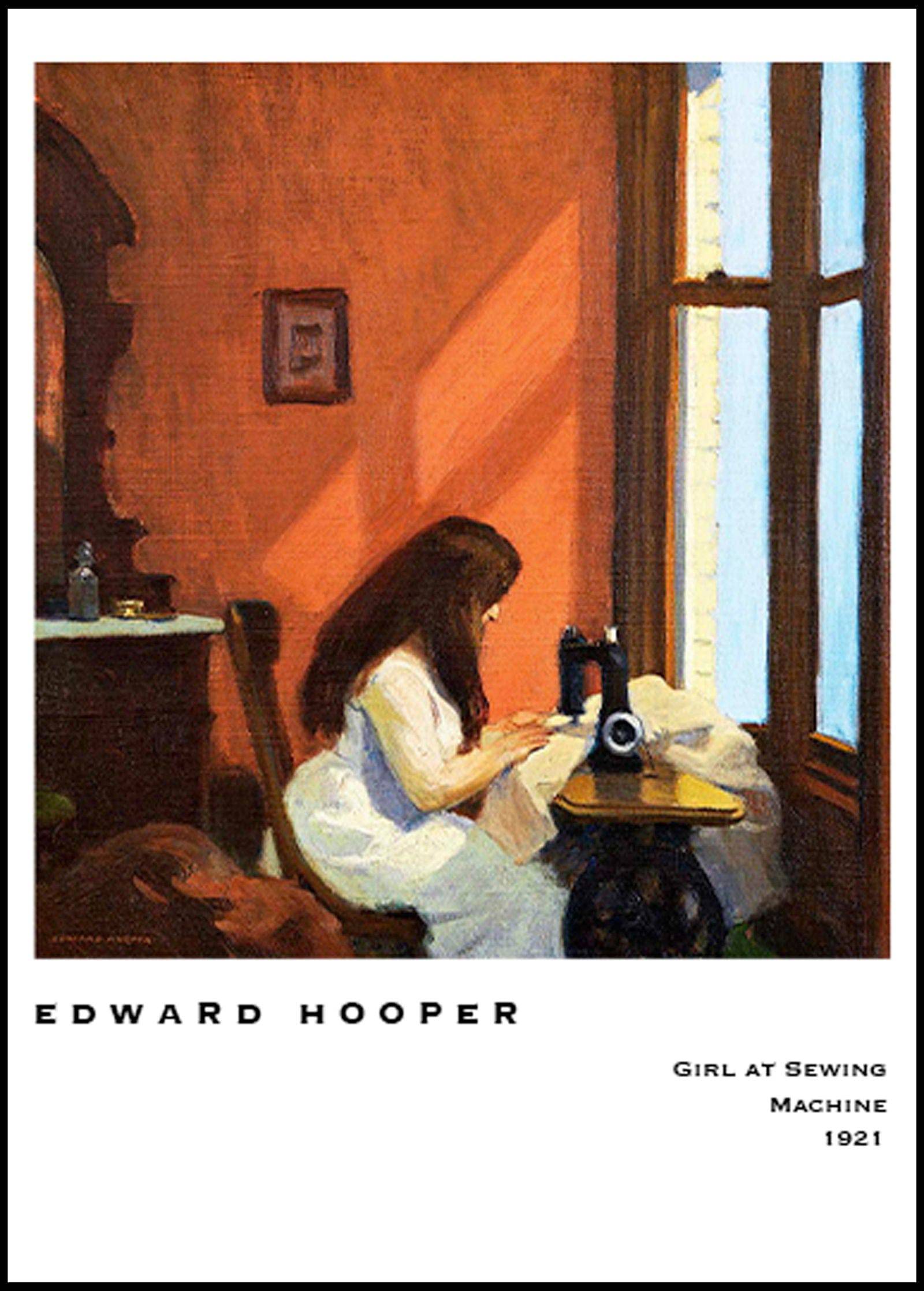 "Edward Hooper - Girl At Sewing Machine Poster"