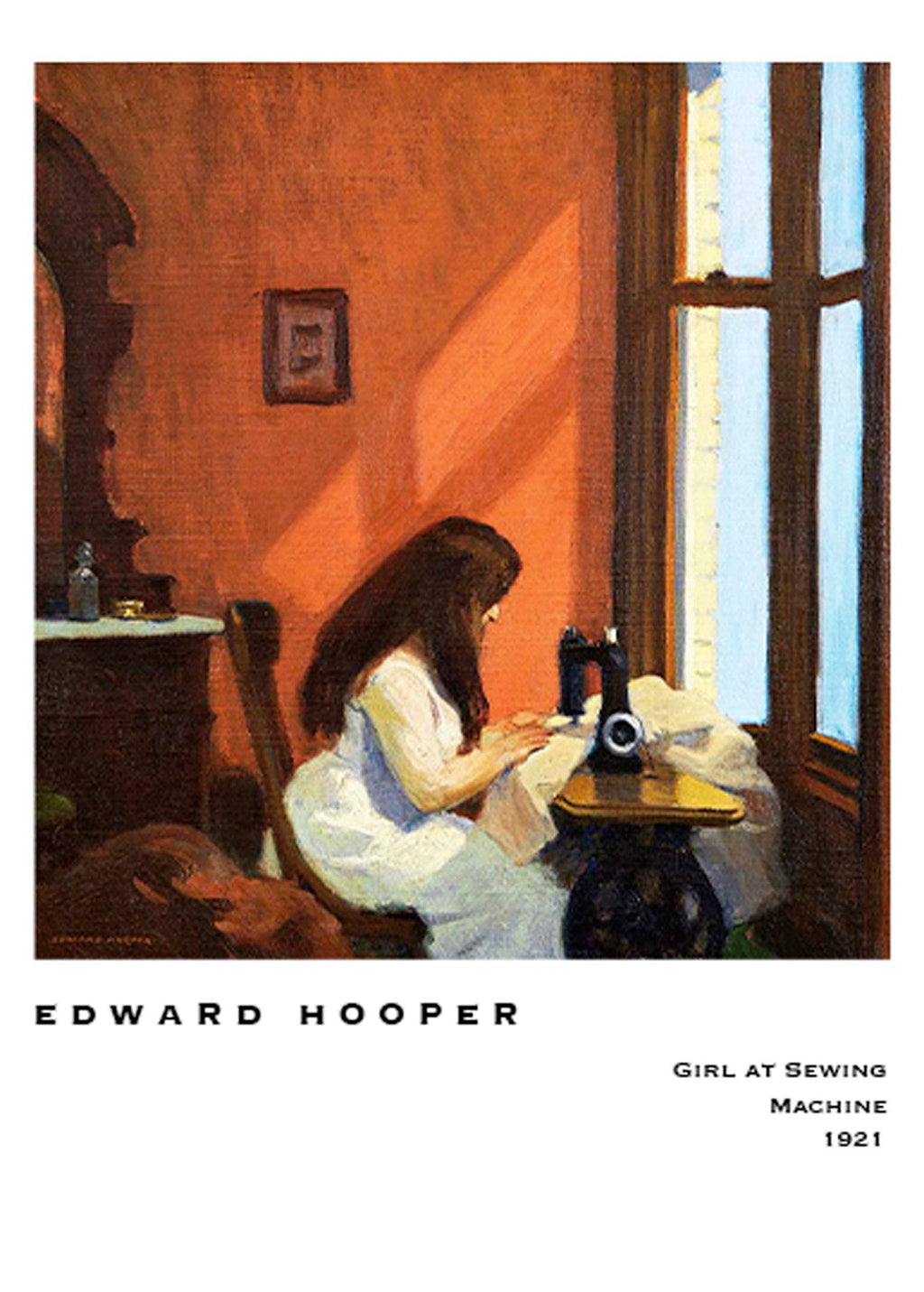 "Edward Hooper - Girl At Sewing Machine Poster"