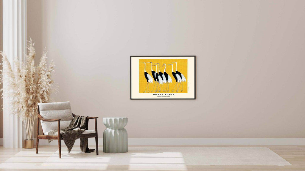 "Ogata Korin - Japanese Red Crown Cranes Poster - Hakyarts"