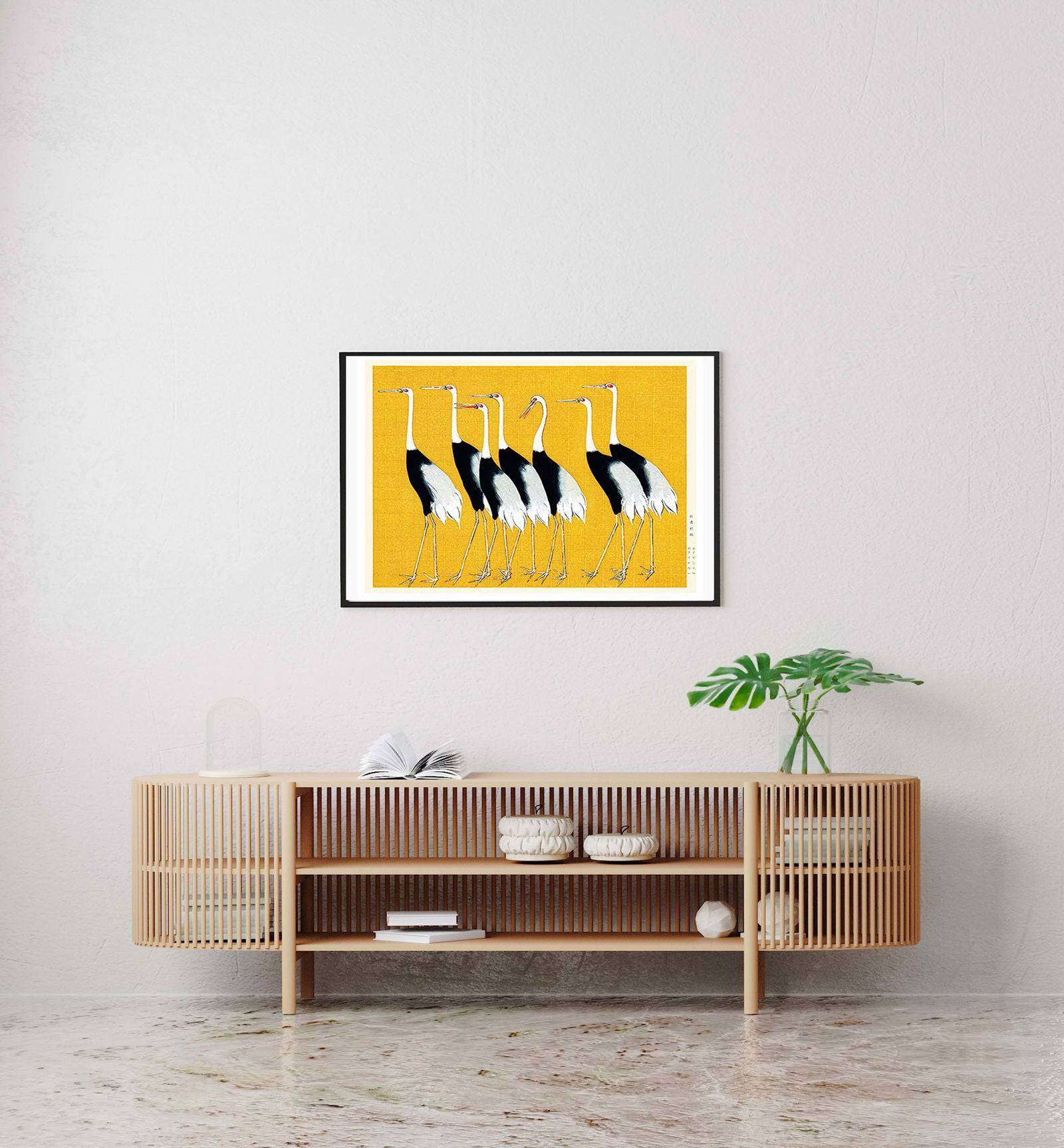 "Ogata Korin - Japanese Red Crown Cranes - Hakyarts"