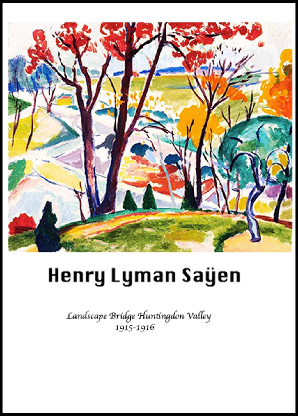 "Henry Lyman Saÿen - Landscape Bridge Huntingdon Valley Poster"