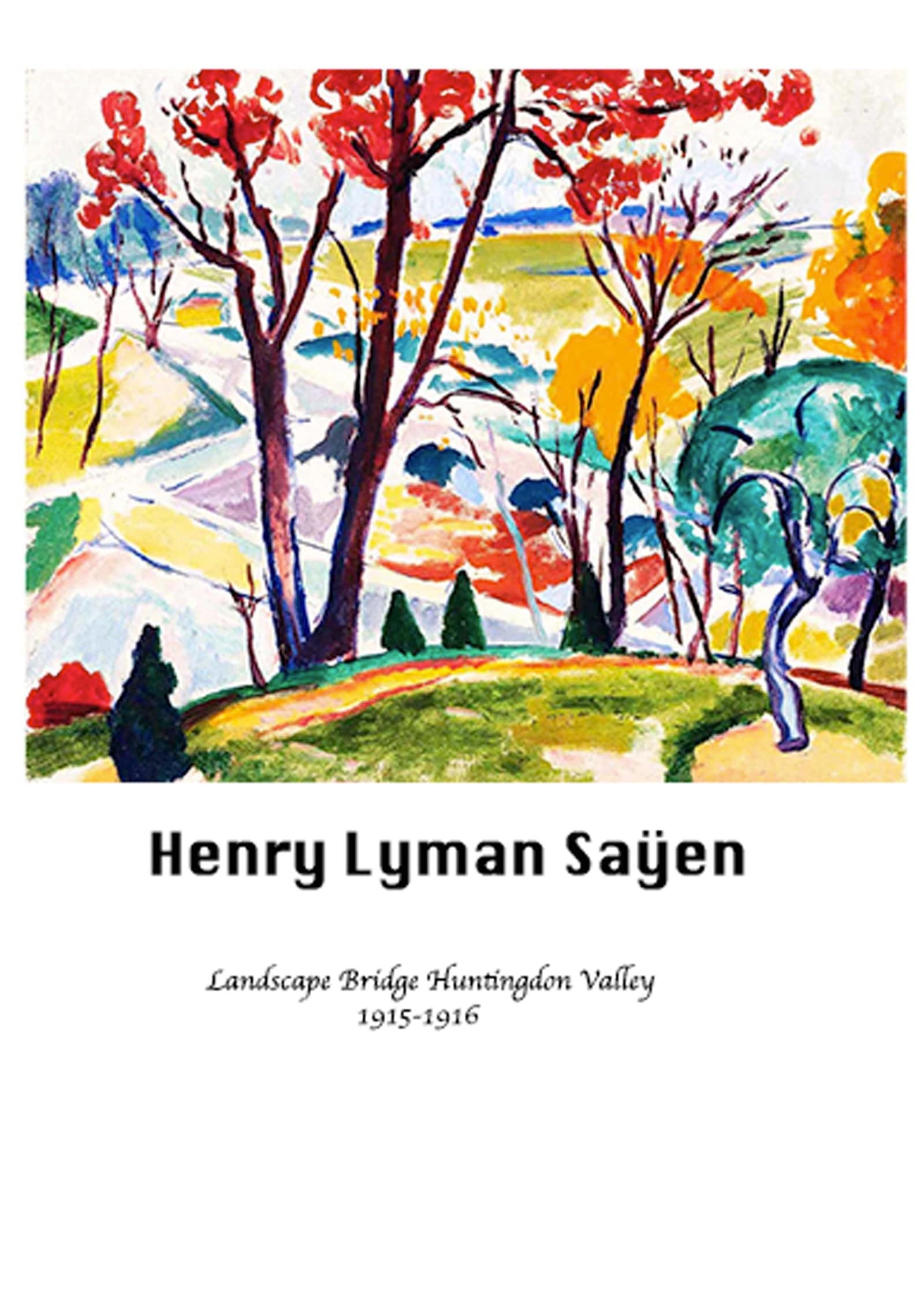 "Henry Lyman Saÿen - Landscape Bridge Huntingdon Valley Poster"