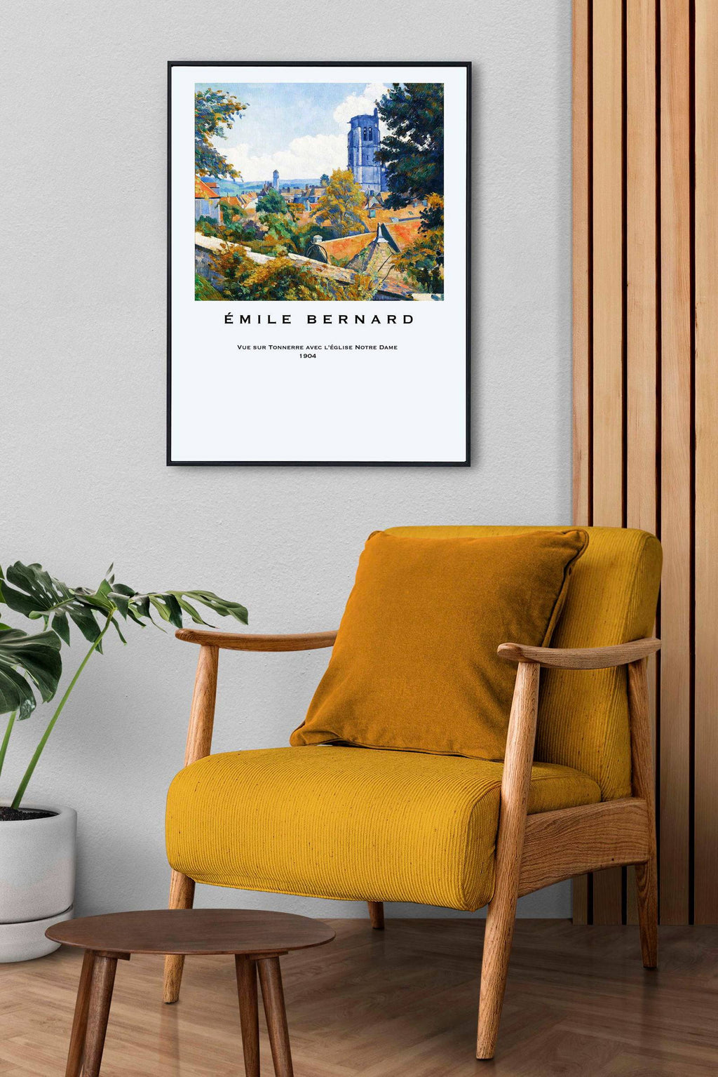 "Émile Bernard - Vue sur Tonnerre avec l’église Notre Dame poster"
