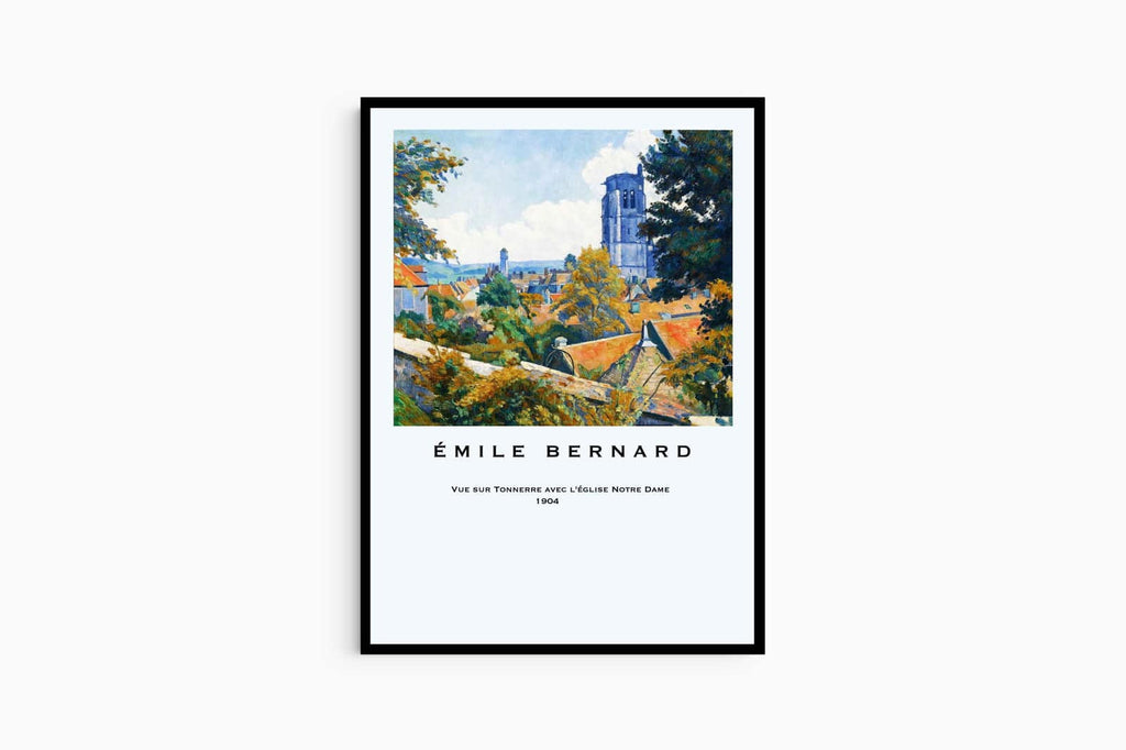 "Émile Bernard - Vue sur Tonnerre avec l’église Notre Dame poster"