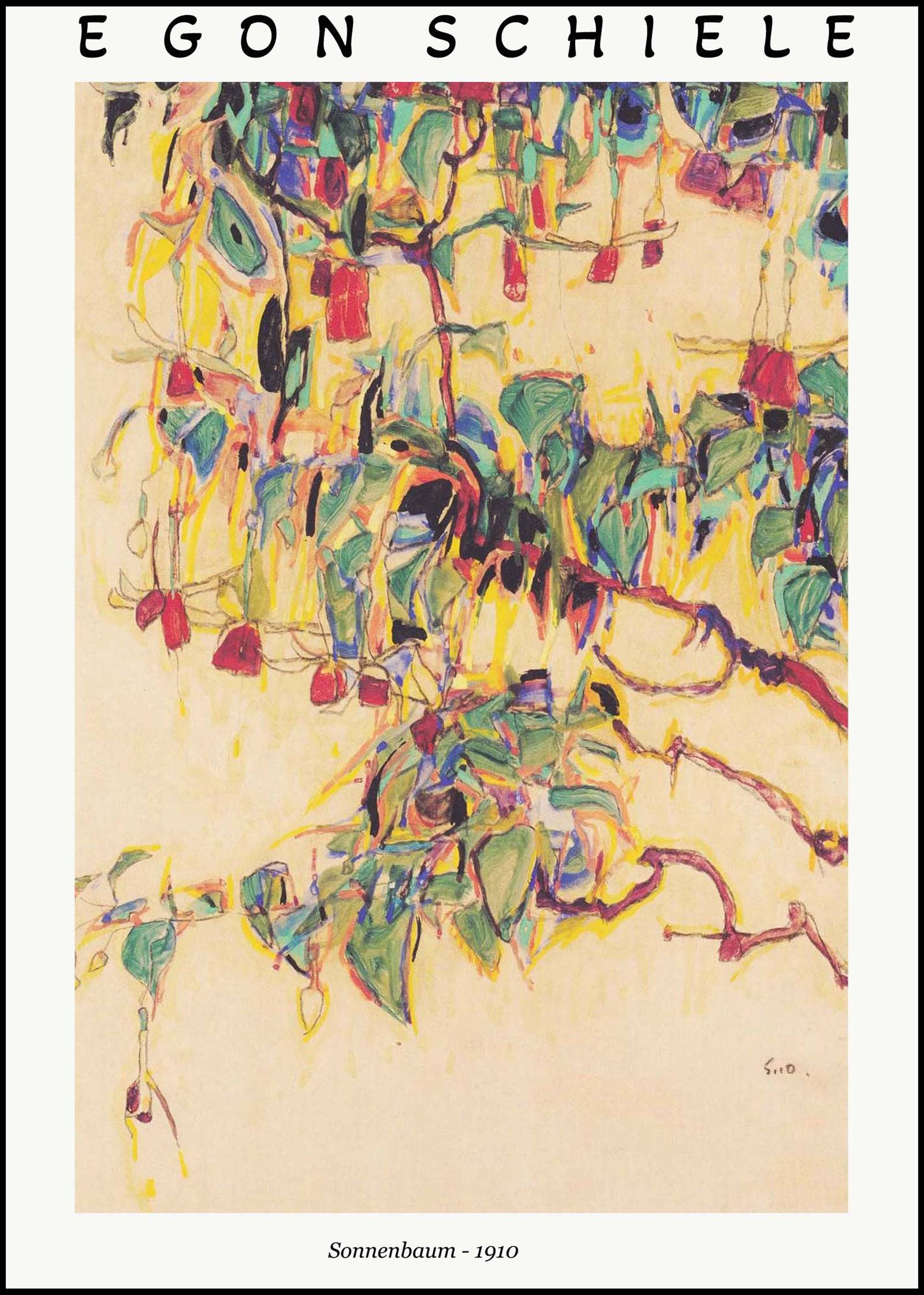 Egon Schiele – Sonnenbaum Poster | Expressionist Landscape Wall