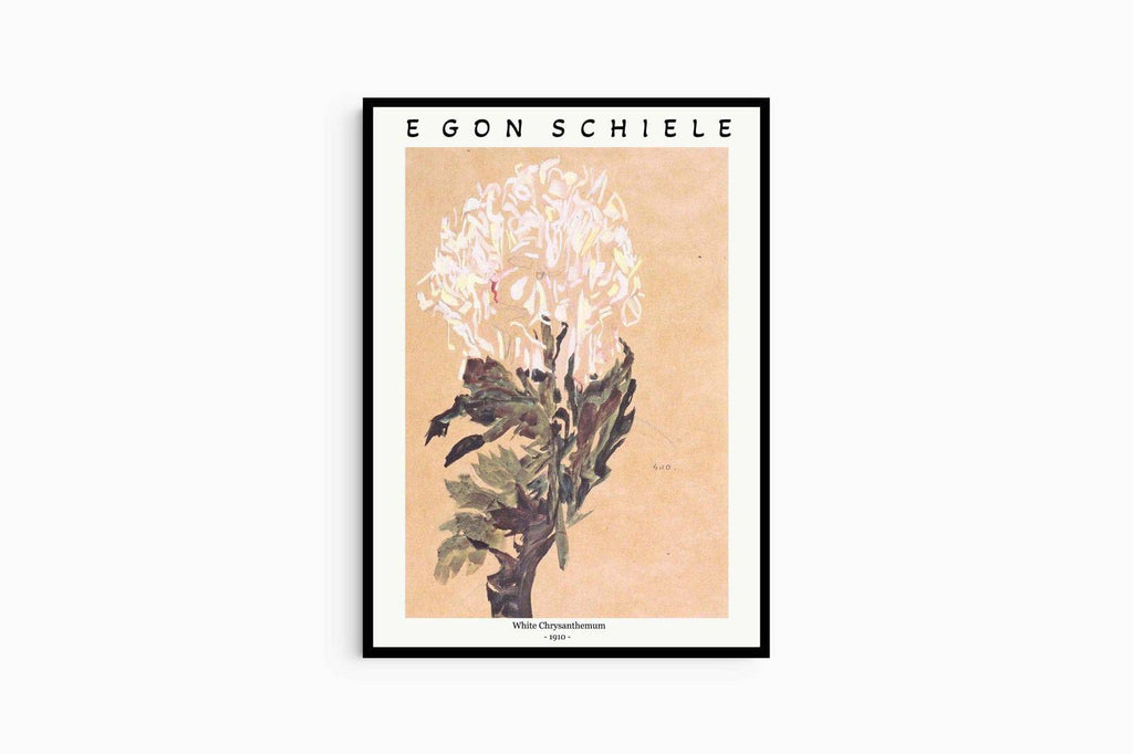 "Egon Schiele - White Chrysanthemum Poster"