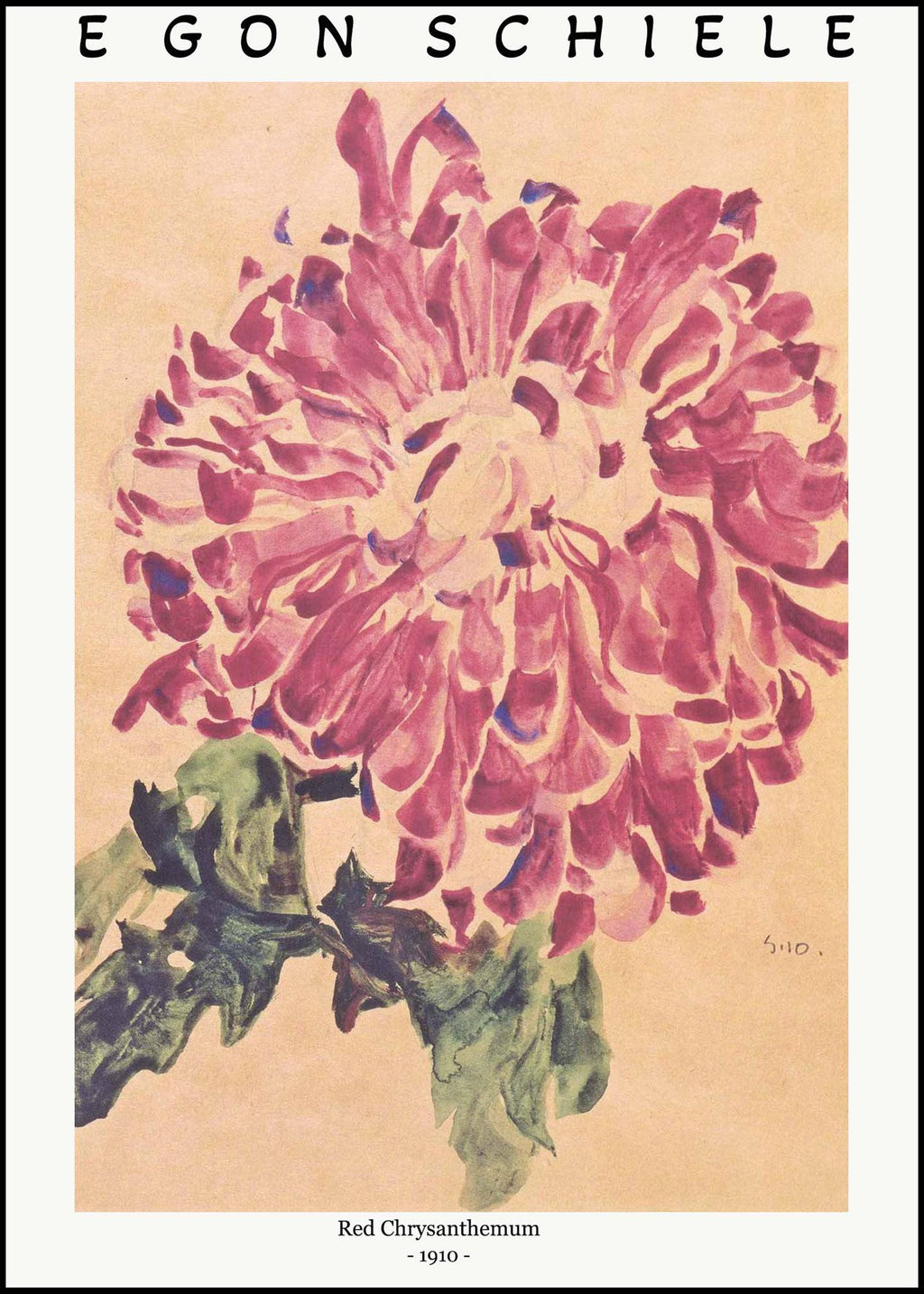 "Egon Schiele - Red Chrysanthemum Poster"