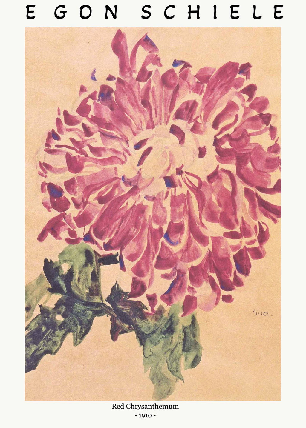 "Egon Schiele - Red Chrysanthemum Poster"