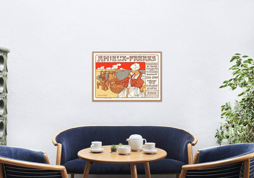 "Vintage Amieux-Freres, Sardines Poster - Hakyarts"