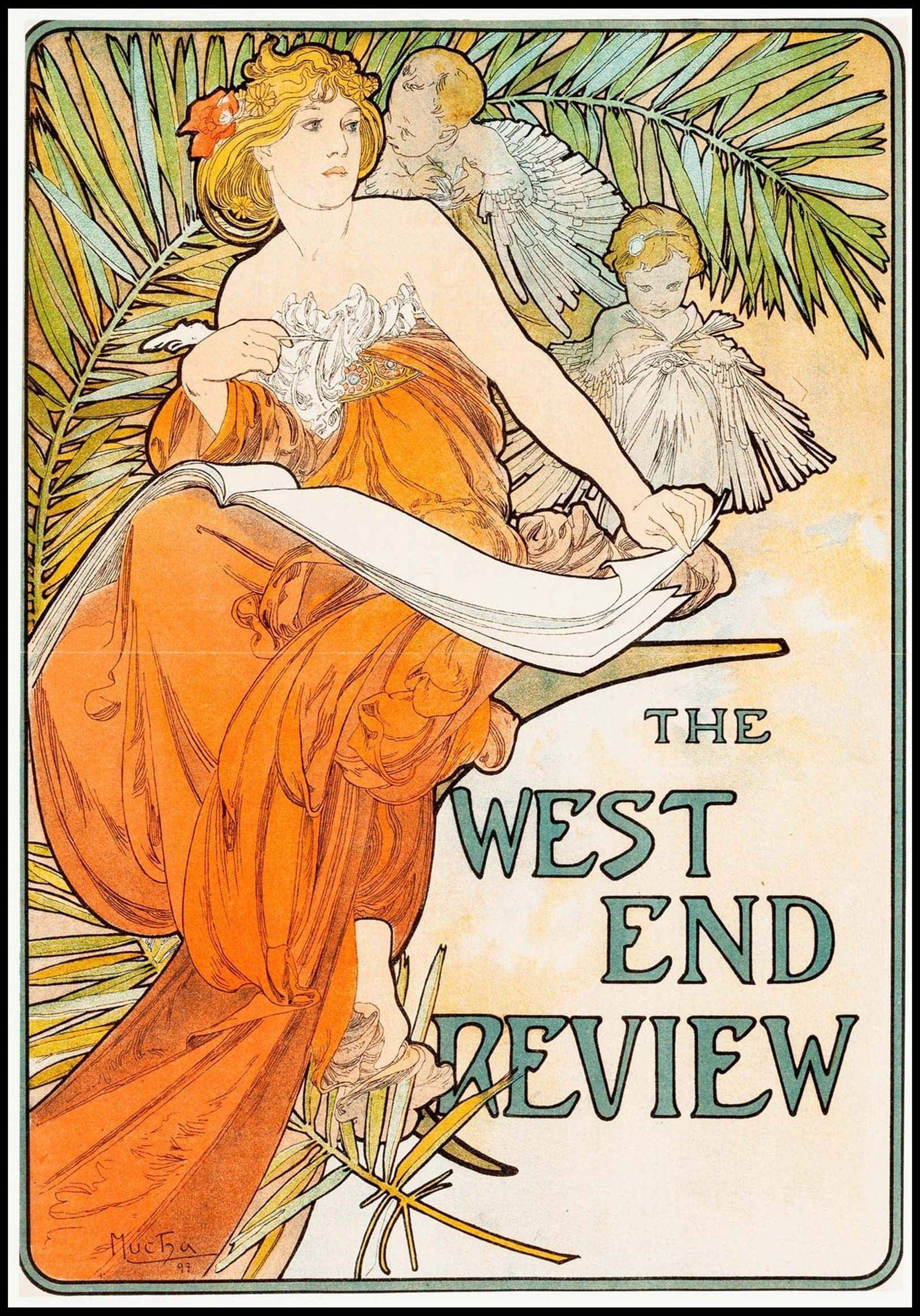 "Alphonse Mucha - The West End Review Poster - Hakyarts"