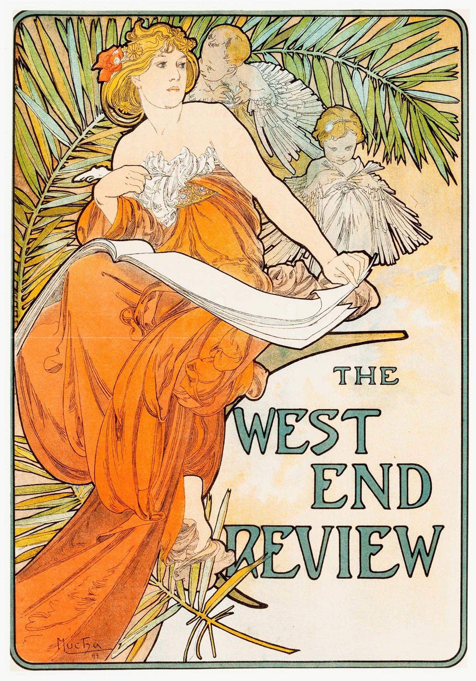 "Alphonse Mucha - The West End Review Poster - Hakyarts"