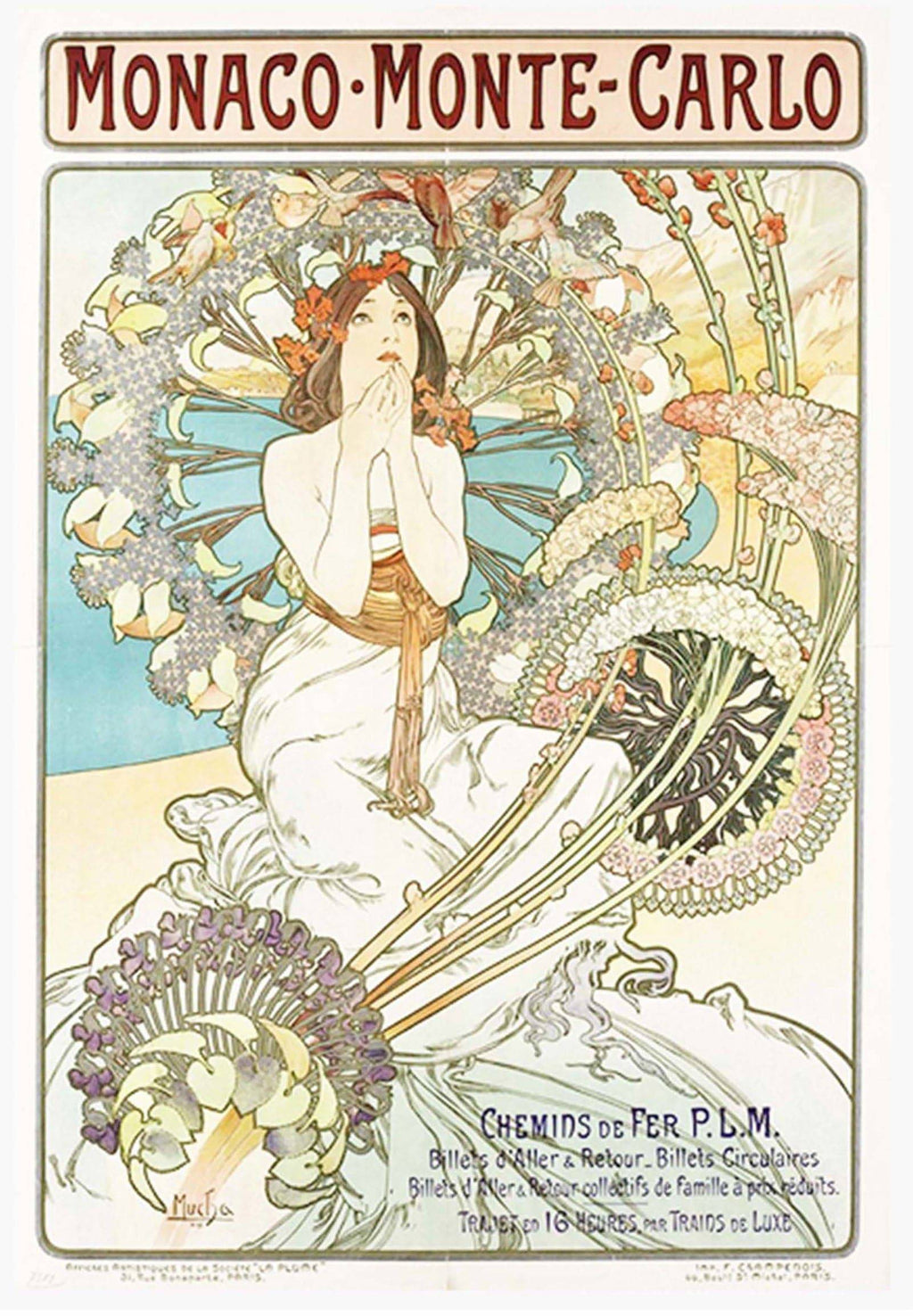 "Alphonse Mucha - Monaco Monte Carlo Poster - Hakyarts"