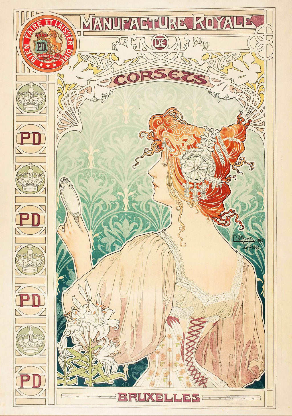 "Alphonse Mucha - Manufacture Royale De Corsets Poster - Hakyarts"