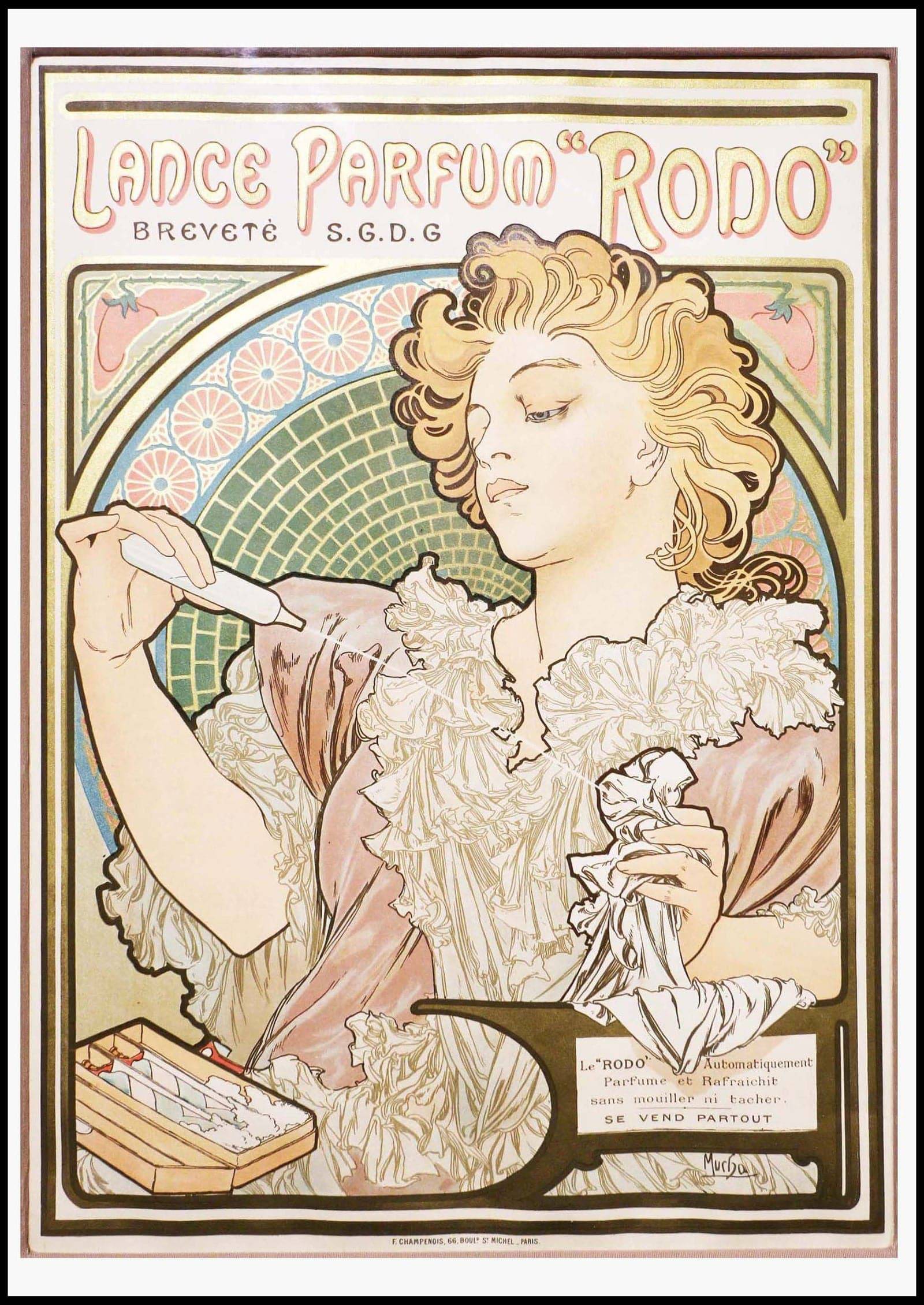 "Alphonse Mucha - Lance Parfum Rodo Poster - Hakyarts"