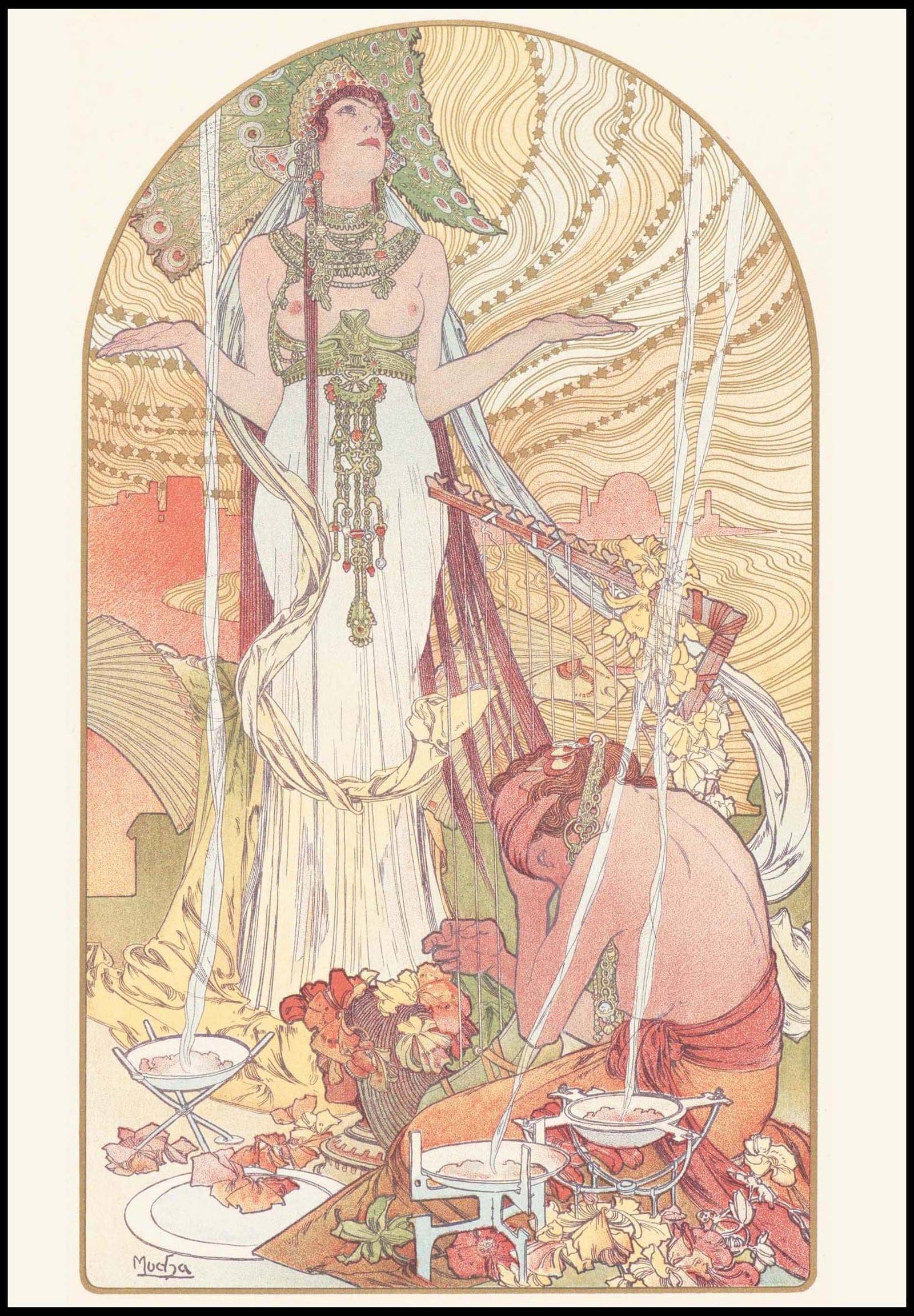 "Alphonse Mucha - Incantation 'Salammbo' Poster - Hakyarts"
