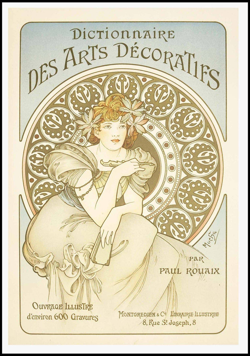 "Alphonse Mucha - Dictionnaire des Arts Décoratifs Poster - Hakyarts"