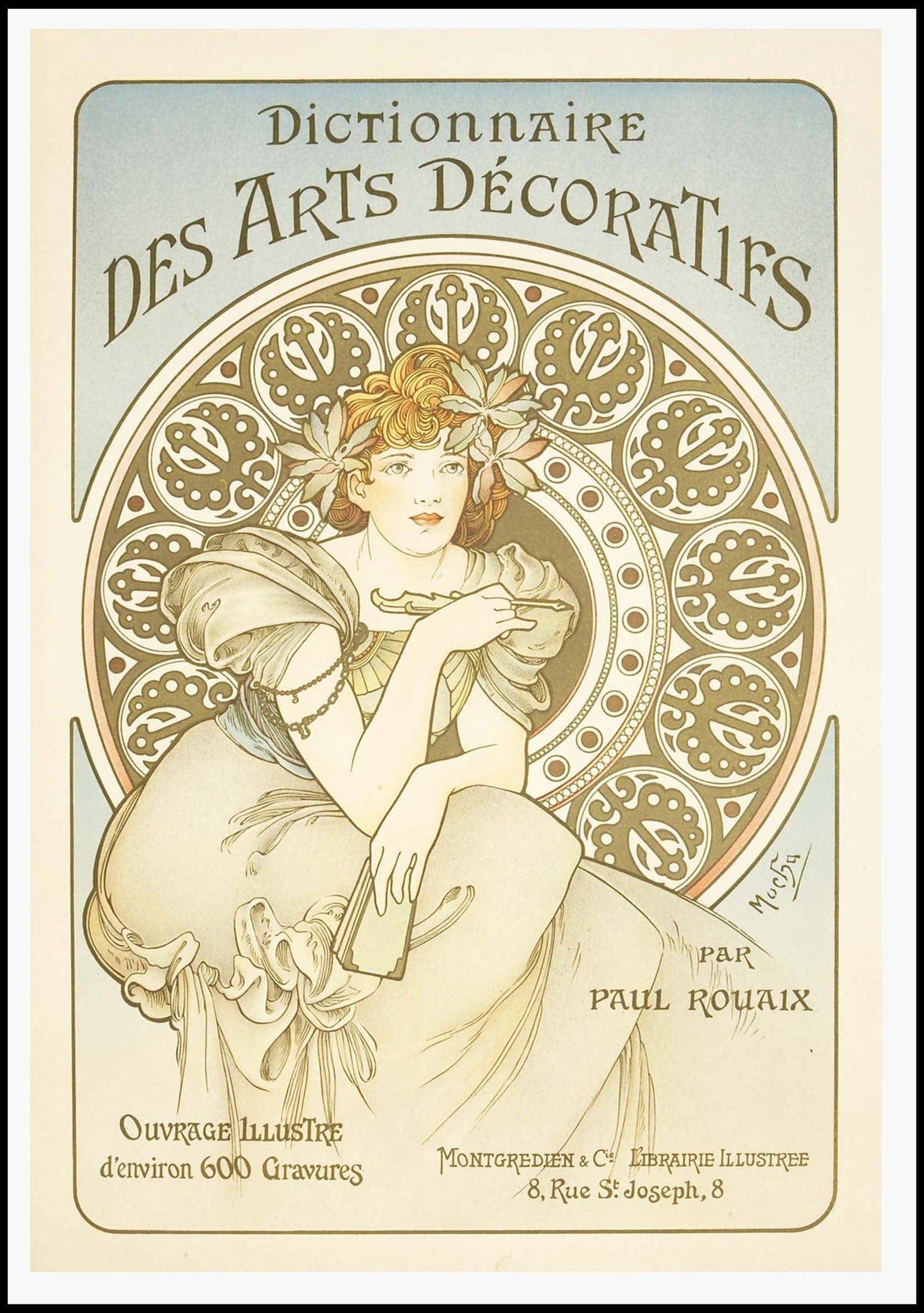 "Alphonse Mucha - Dictionnaire des Arts Décoratifs Poster - Hakyarts"