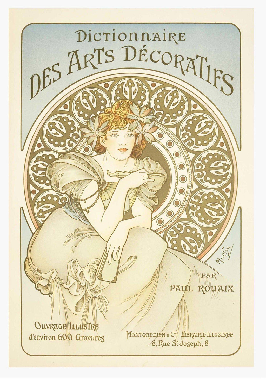 "Alphonse Mucha - Dictionnaire des Arts Décoratifs Poster - Hakyarts"