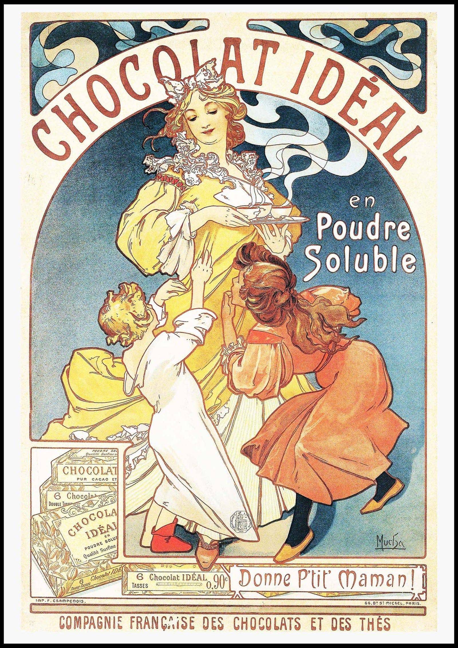 "Alphonse Mucha - Chocolat Idéal Poster - Hakyarts"