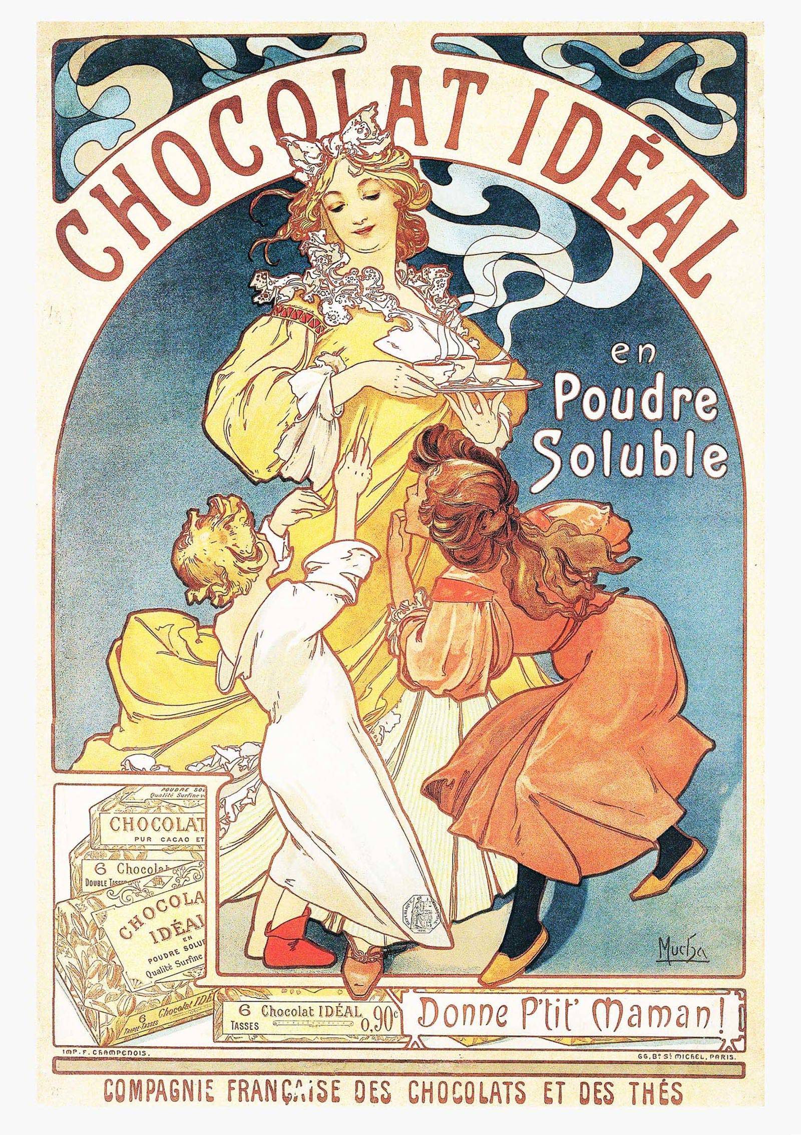 "Alphonse Mucha - Chocolat Idéal Poster - Hakyarts"