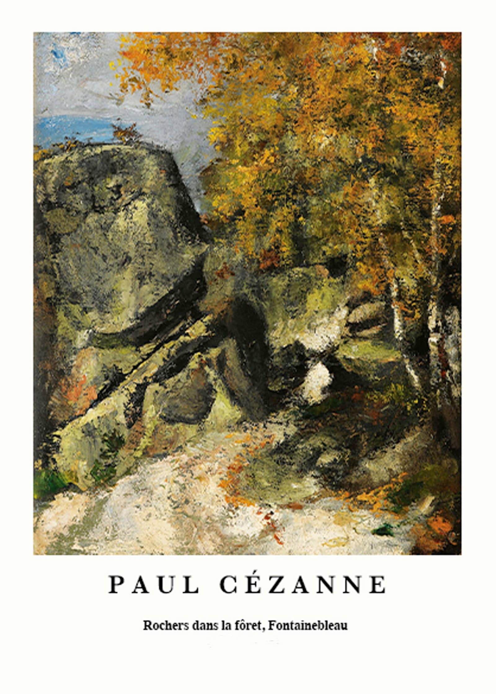 "Paul Cezanne - Rochers Dans La FoÃÇret 'Fontainebleau' Poster - Hakyarts"