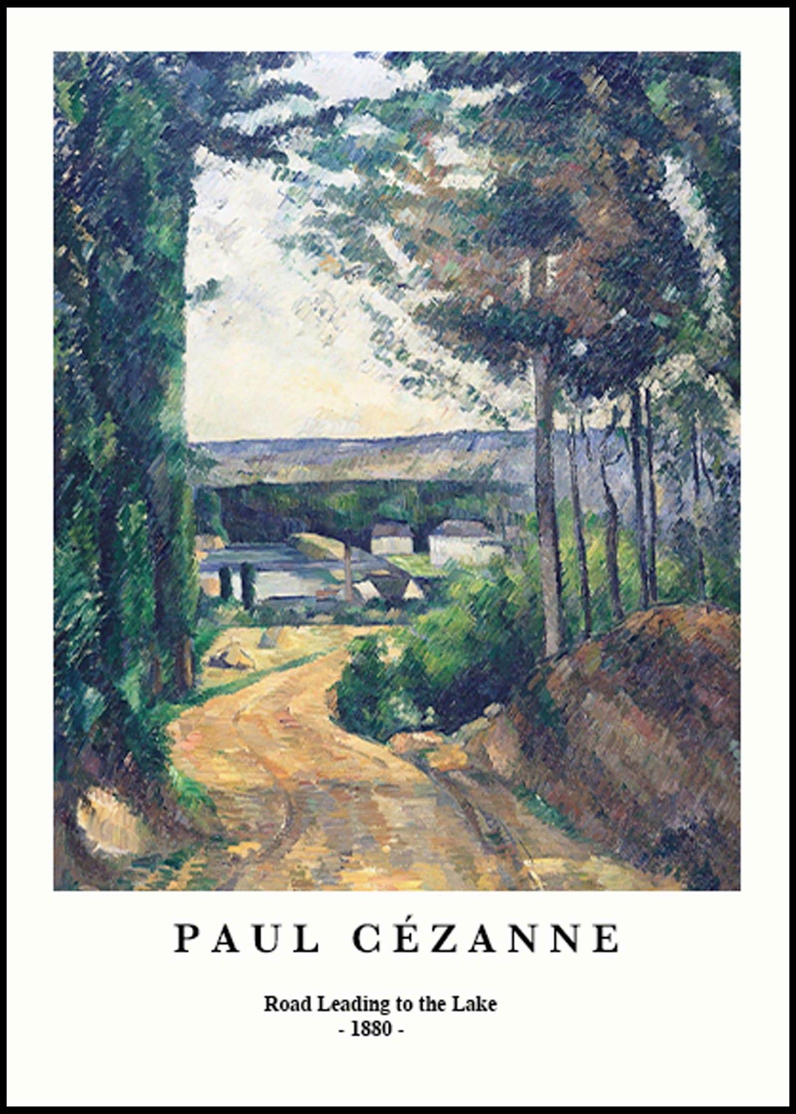 "Paul Cezanne - Road Leading to the Lake Poster - Hakyarts"