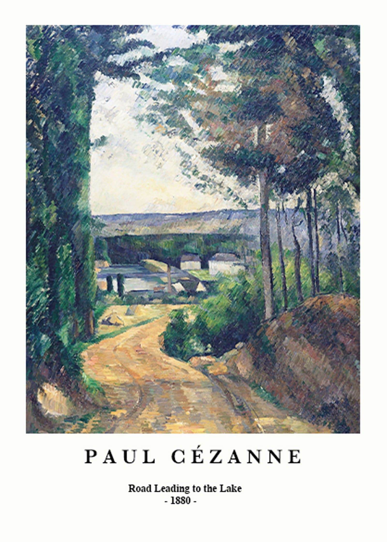 "Paul Cezanne - Road Leading to the Lake Poster - Hakyarts"