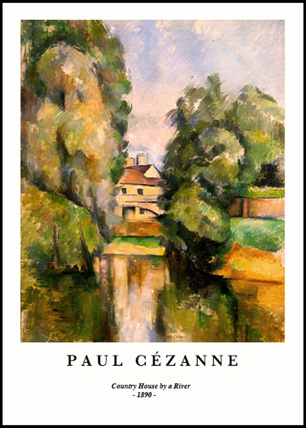 "Paul Cezanne - Country House by a River Poster - Hakyarts"
