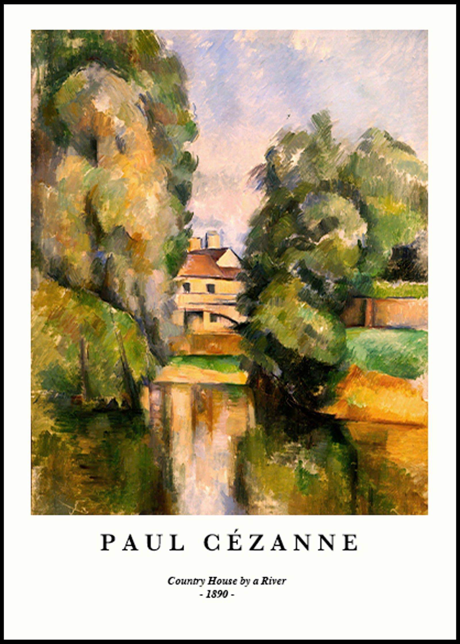"Paul Cezanne - Country House by a River Poster - Hakyarts"