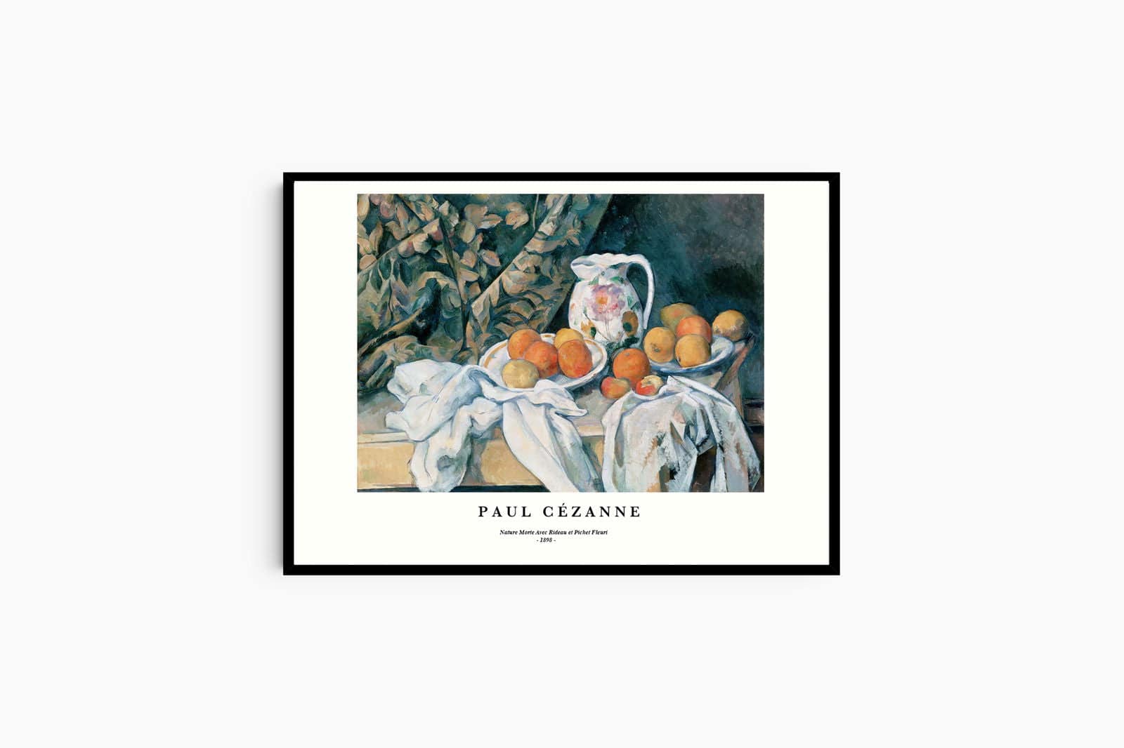 "Paul Cezanne - Nature Morte avec Rideau et Pichet Fleuri Poster"
