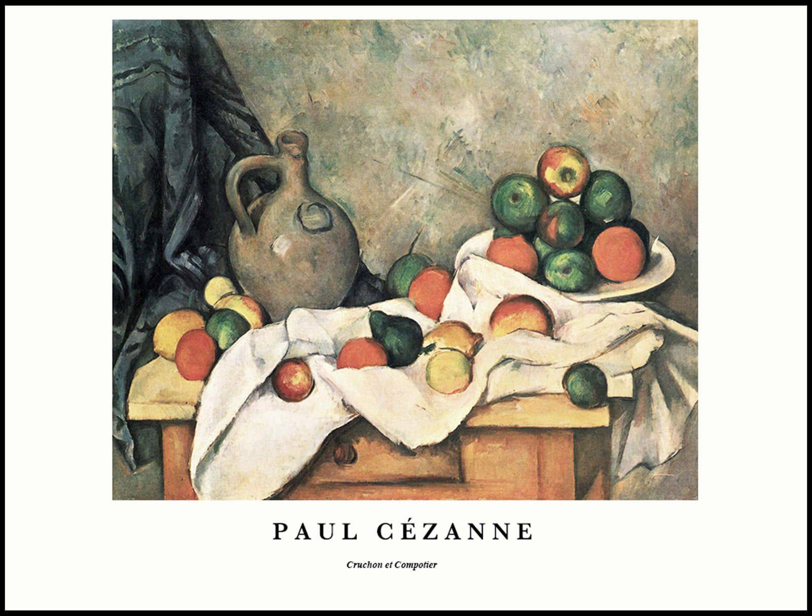 "Paul Cezanne - Rideau 'Cruchon et Compotier' Poster"