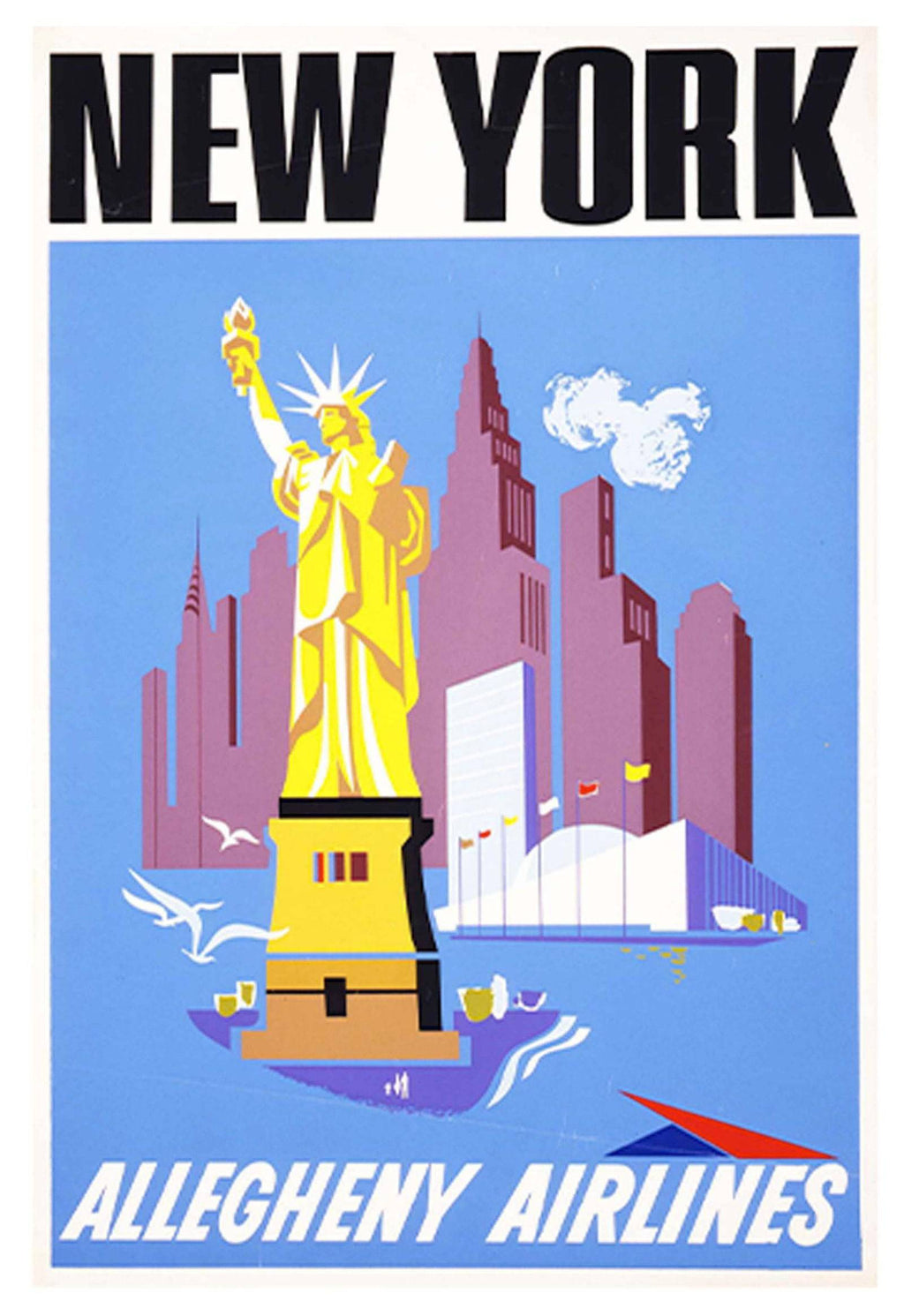 "New York Allegheny Airlines Poster - Hakyarts"