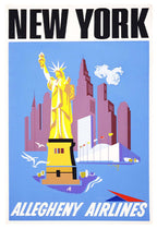 "New York Allegheny Airlines Poster - Hakyarts"