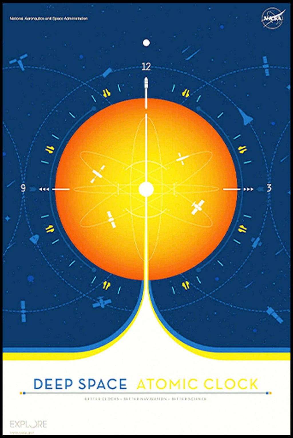 "Deep Space Atomic Clock Poster - Hakyarts"