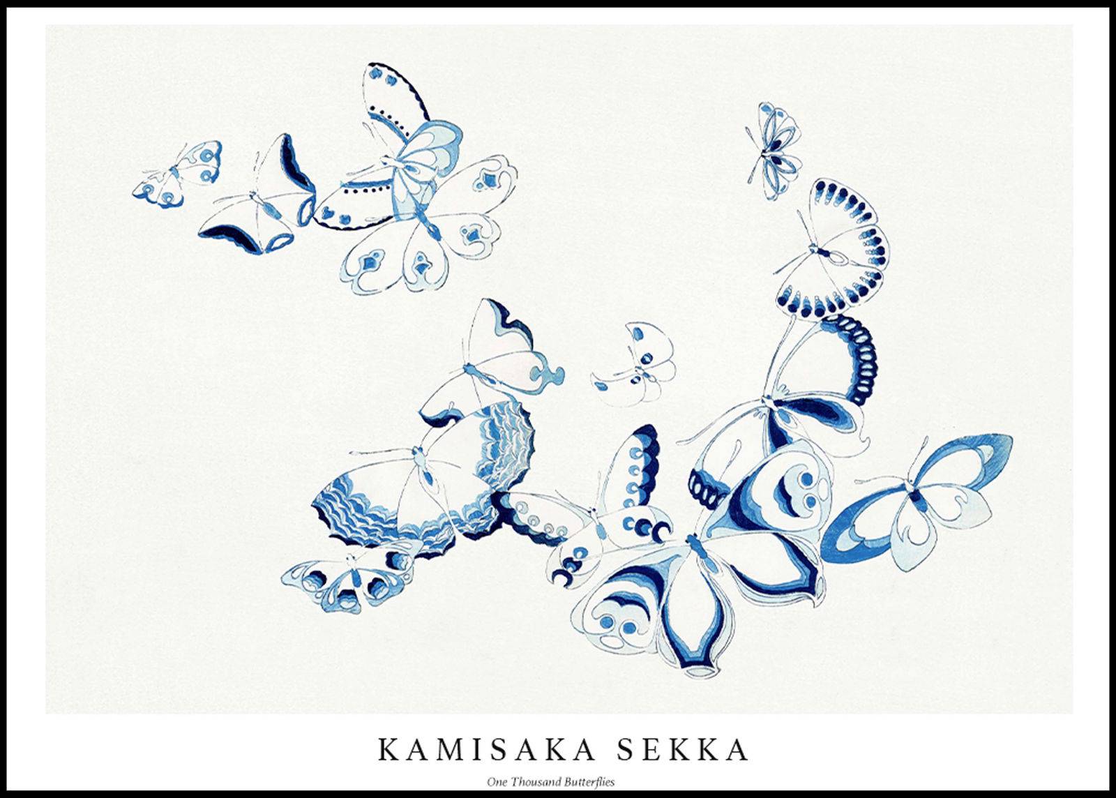 "Kamisaka Sekka - One Thousand Butterflies Poster"
