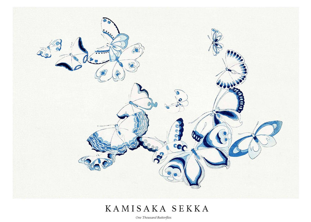 "Kamisaka Sekka - One Thousand Butterflies Poster"