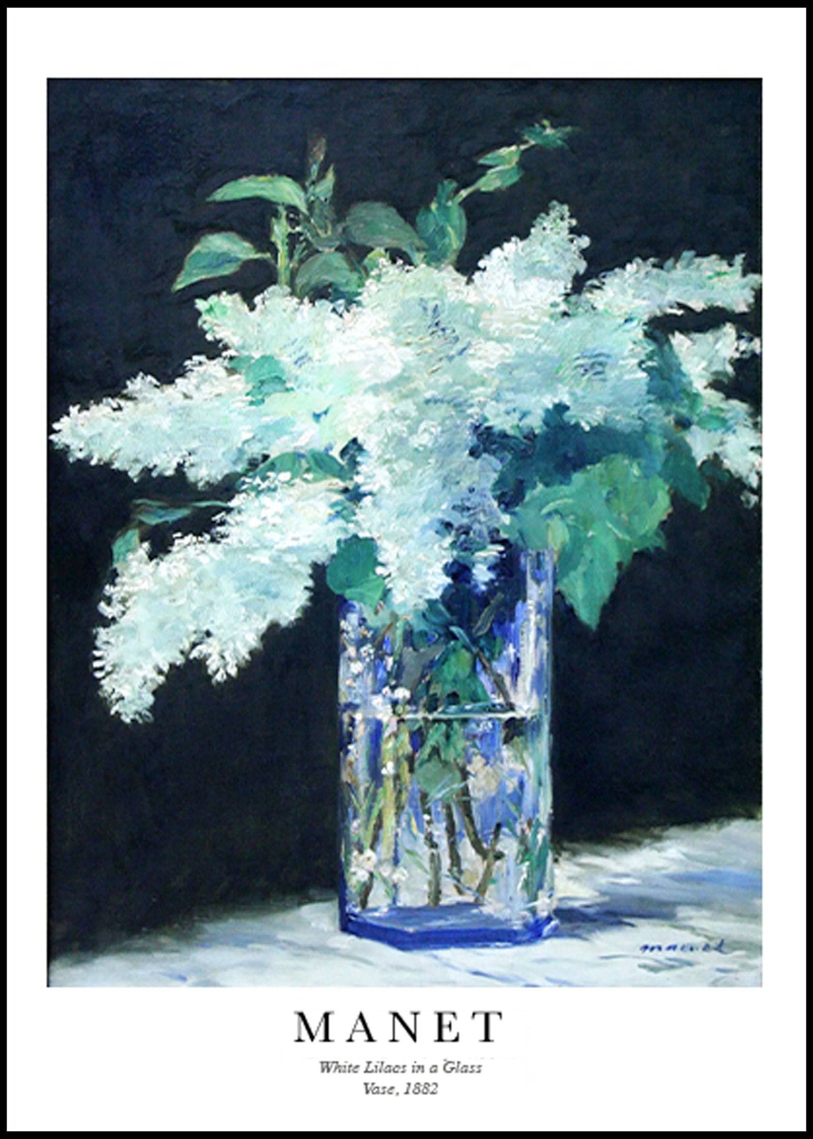 "Édouard Manet - White Lilacs in a Glass Vase Poster"