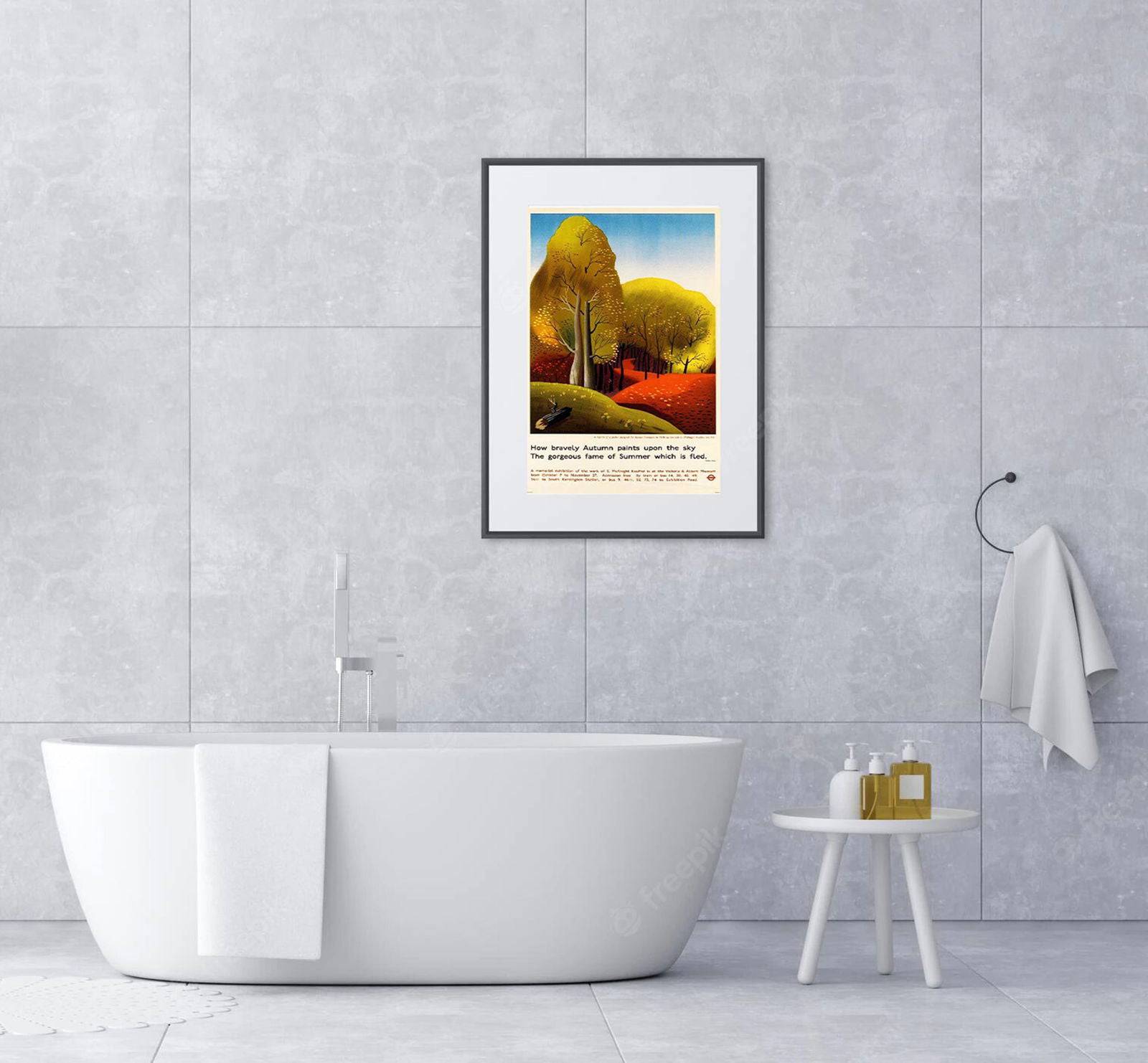 "Edward McKnight Kauffer - How bravely Autumn paints upon the sky Poster - Hakyarts"