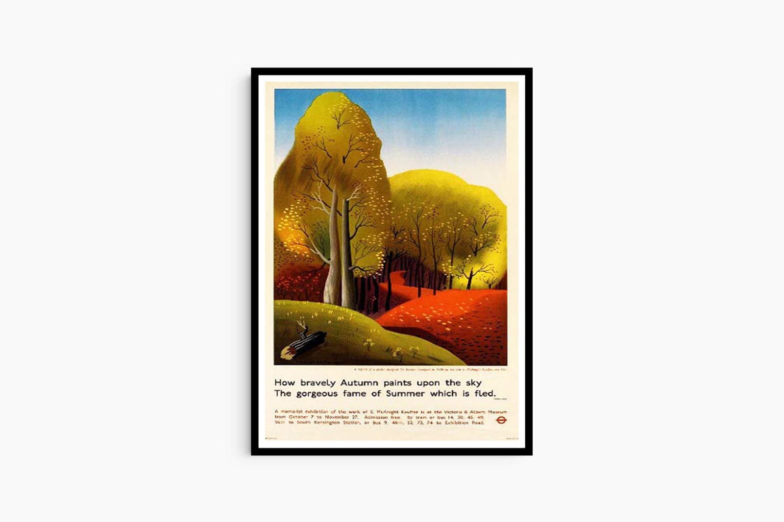 "Edward McKnight Kauffer - How bravely Autumn paints upon the sky Poster - Hakyarts"