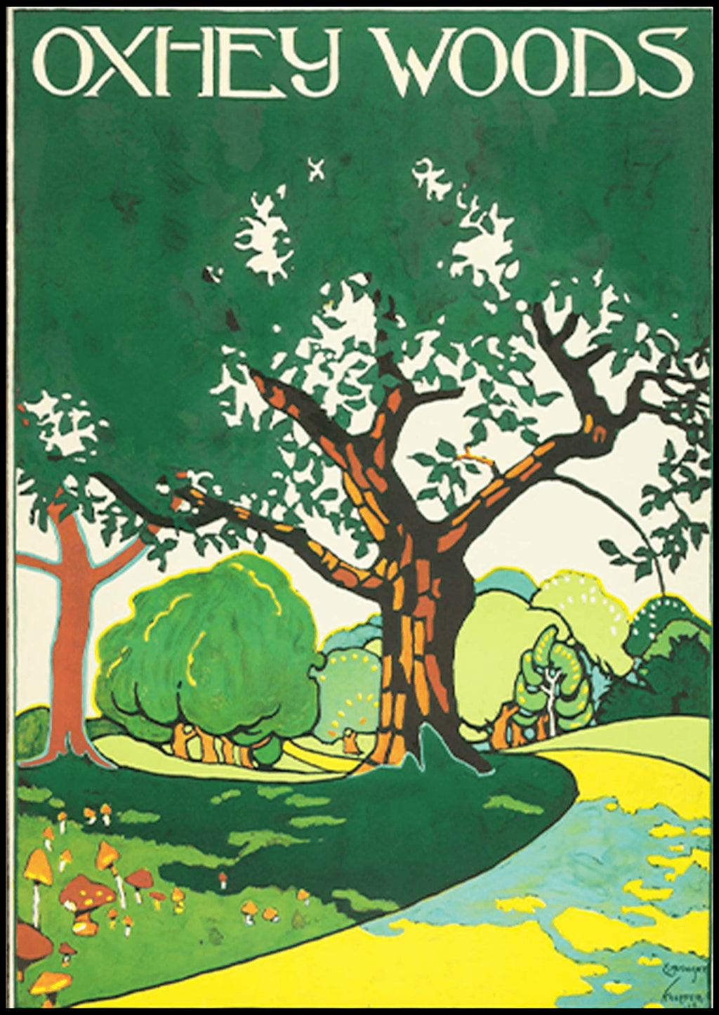 "Edward McKnight Kauffer - Oxhey Woods Poster - Hakyarts"