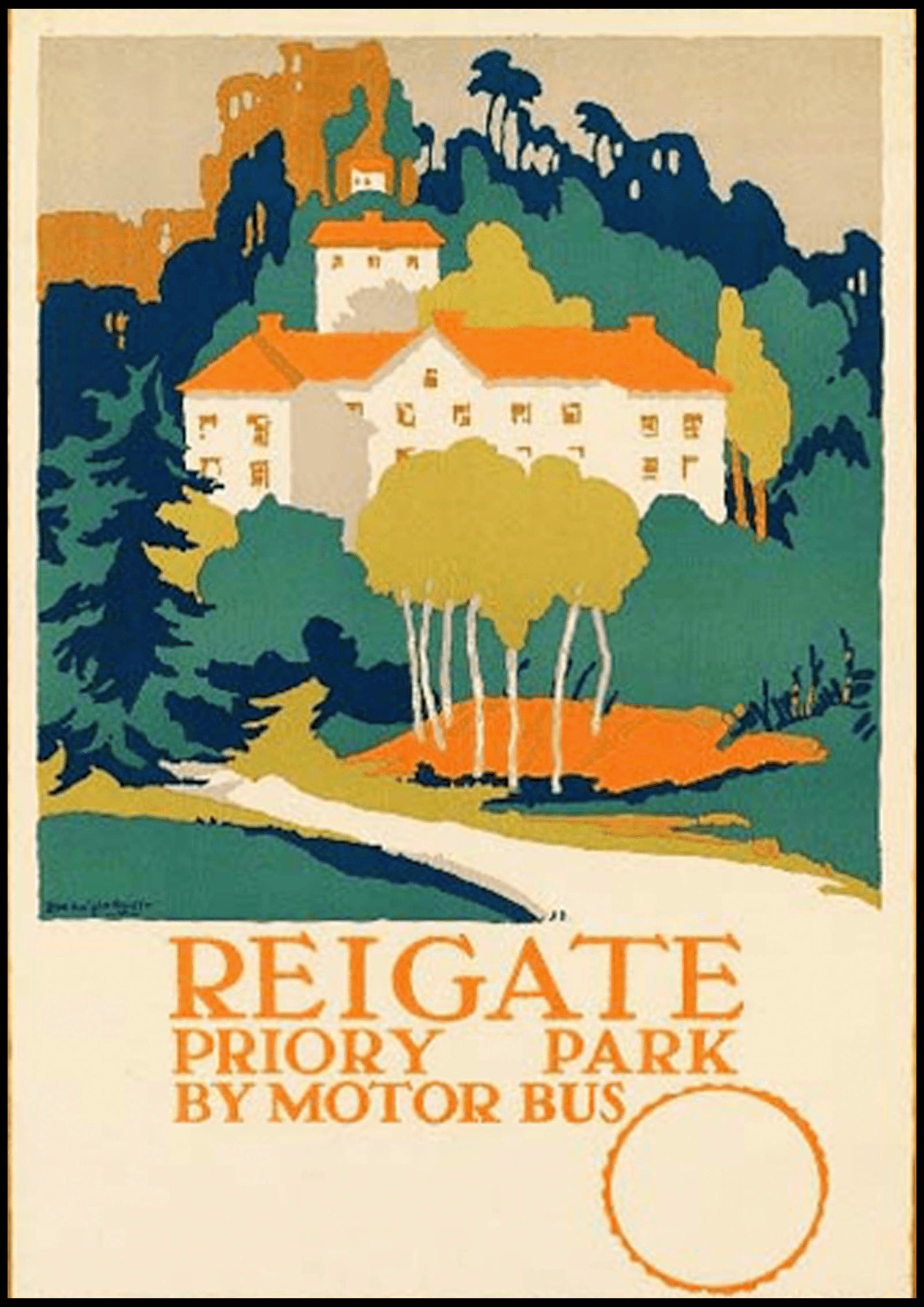 "Edward McKnight Kauffer - Reigate Poster - Hakyarts"