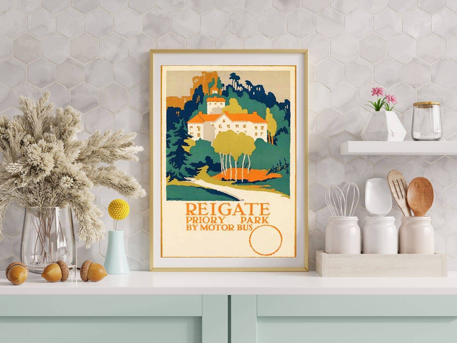"Edward McKnight Kauffer - Reigate Poster - Hakyarts"