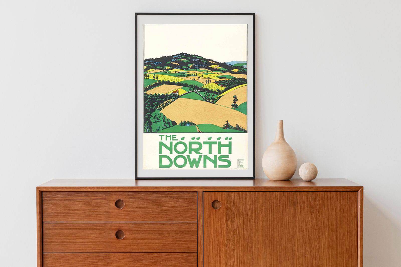 "Edward McKnight Kauffer - The North Downs Poster - Hakyarts"